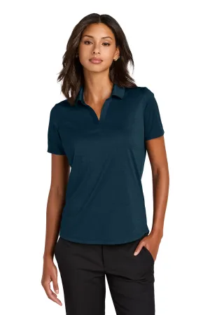 Mercer Mettle Womens Recharge Moisture Wicking Short Sleeve Polo Shirt - Heather Insignia Blue