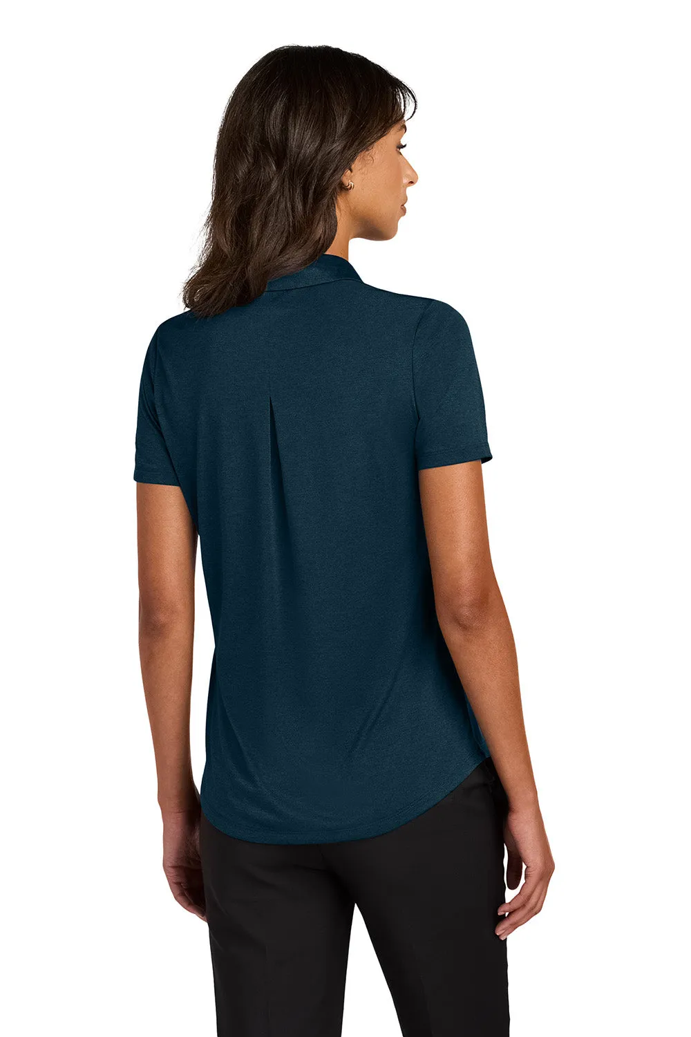 Mercer Mettle Womens Recharge Moisture Wicking Short Sleeve Polo Shirt - Heather Insignia Blue