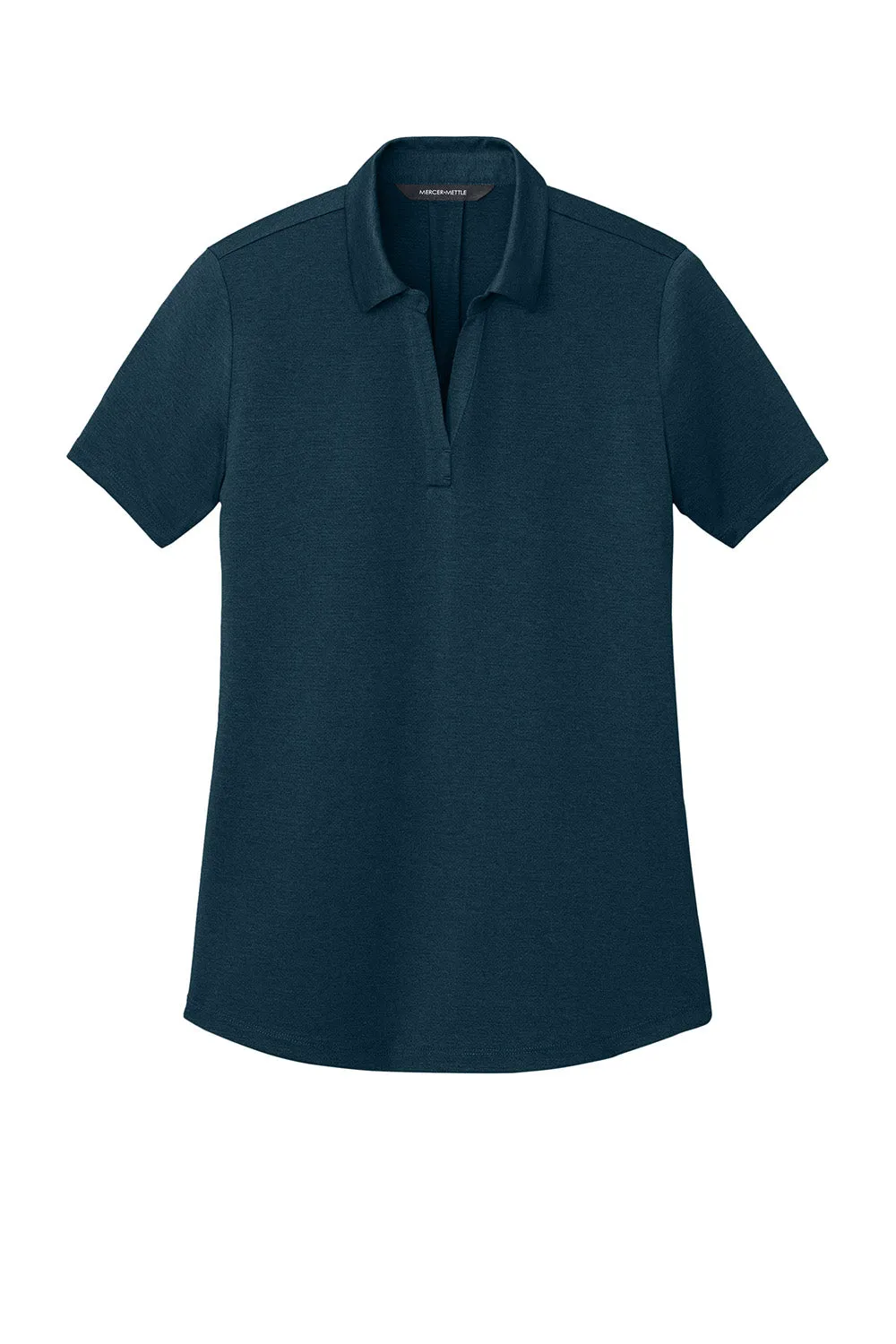 Mercer Mettle Womens Recharge Moisture Wicking Short Sleeve Polo Shirt - Heather Insignia Blue