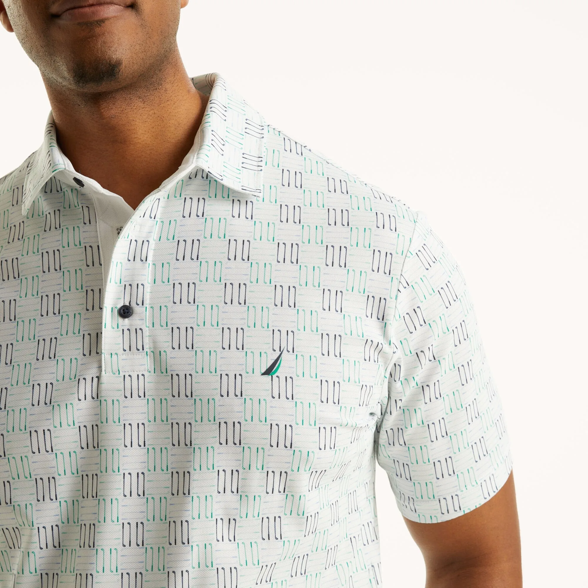 Nautica Mens Big & Tall Classic Fit Golf Print Polo