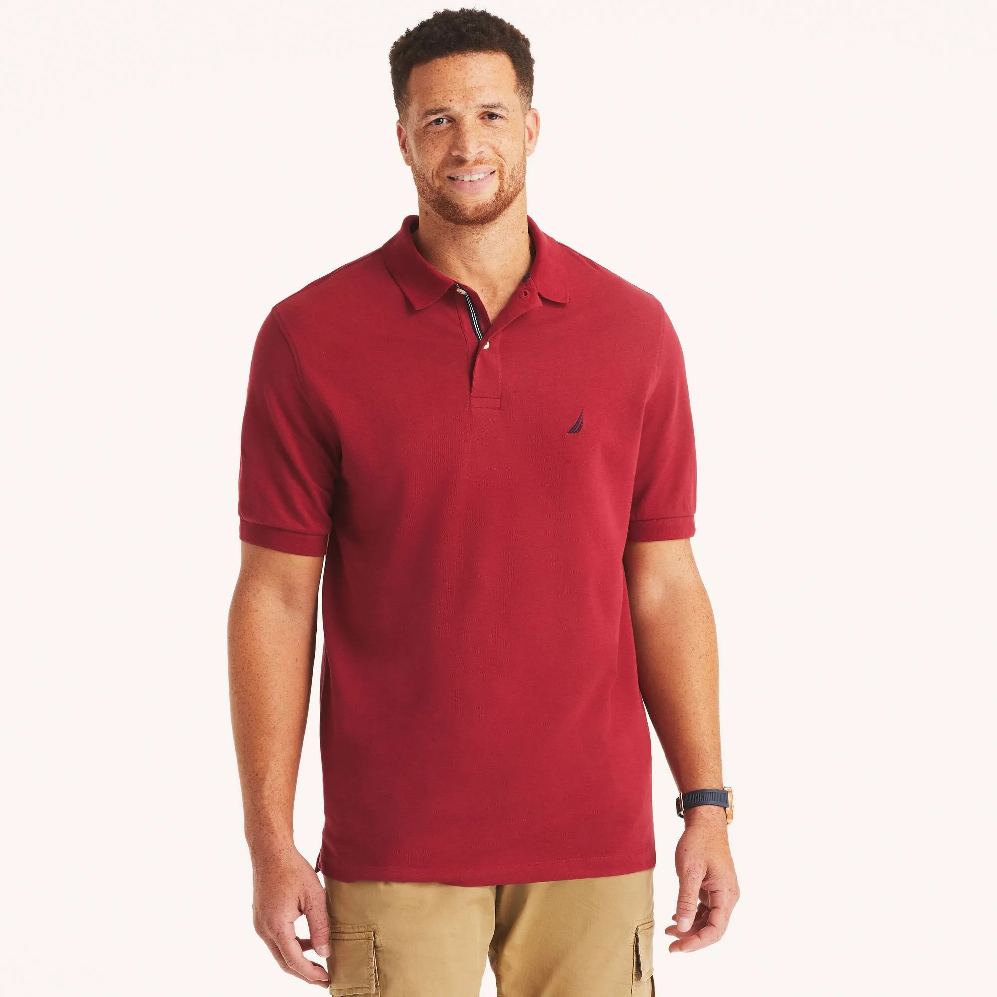Nautica Mens Big & Tall Classic Fit Performance Deck Polo