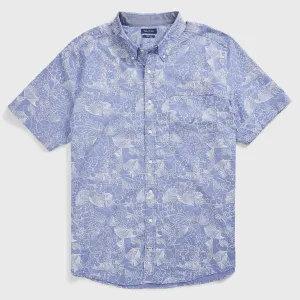 Nautica Mens Big & Tall Classic Fit Print Oxford Shirt