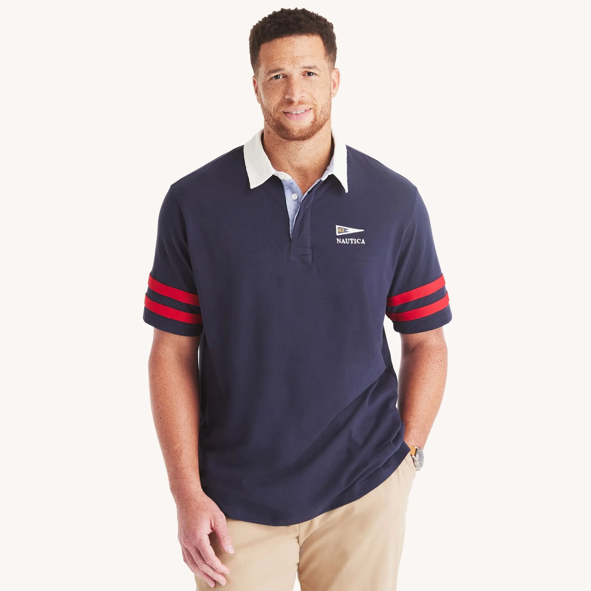 Nautica Mens Big & Tall Classic Fit Rugby Polo