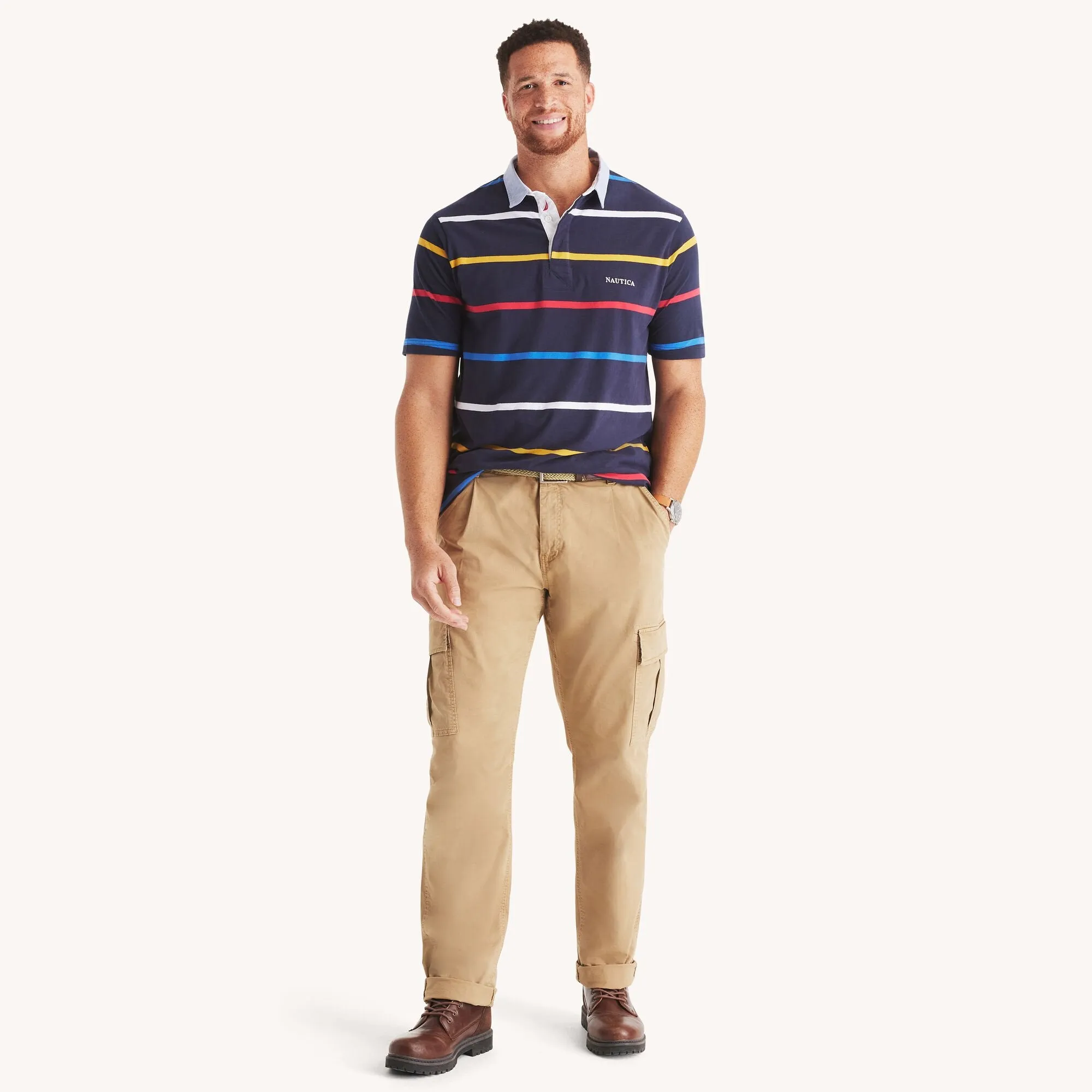 Nautica Mens Big & Tall Classic Fit Rugby Polo