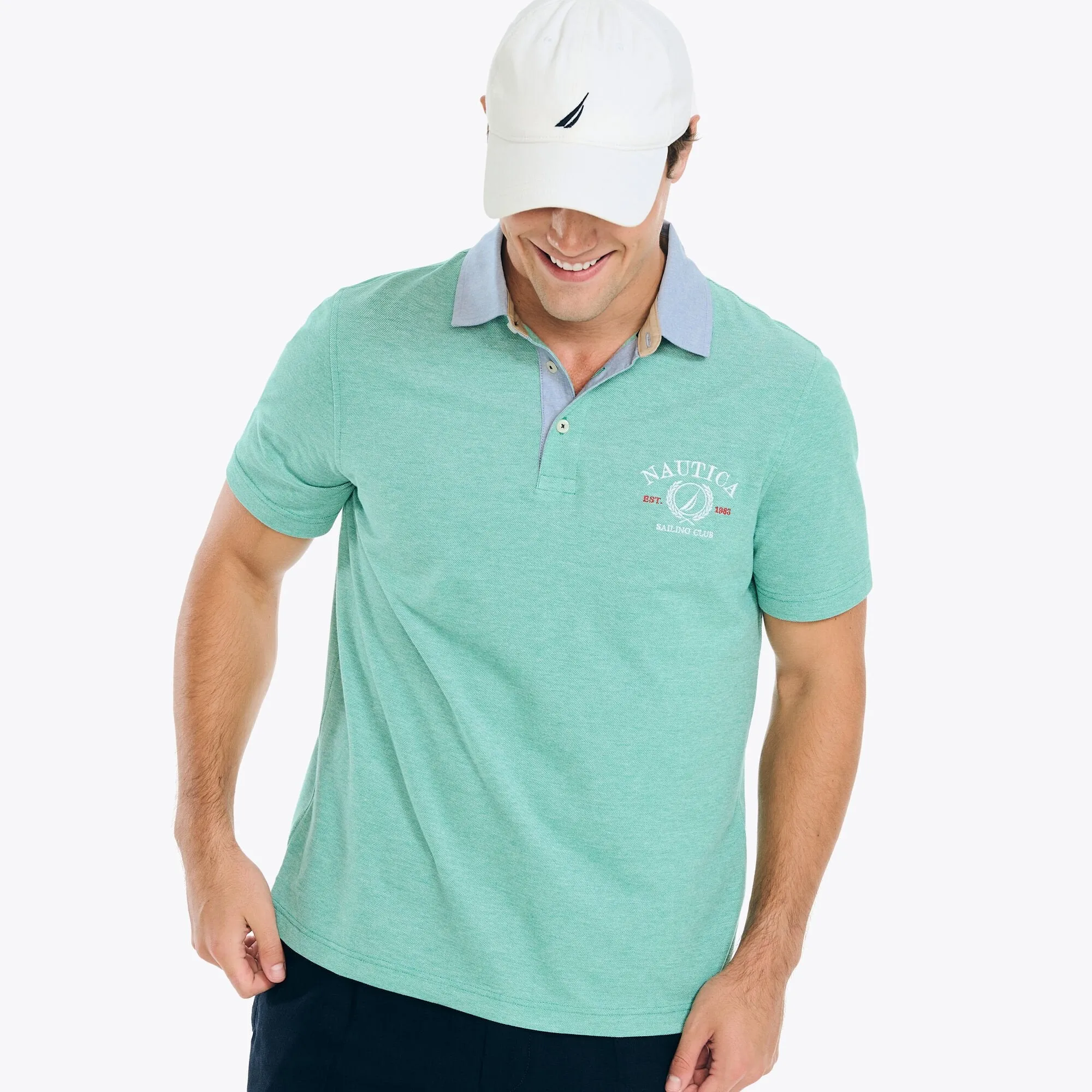 Nautica Mens Classic Fit Oxford Polo