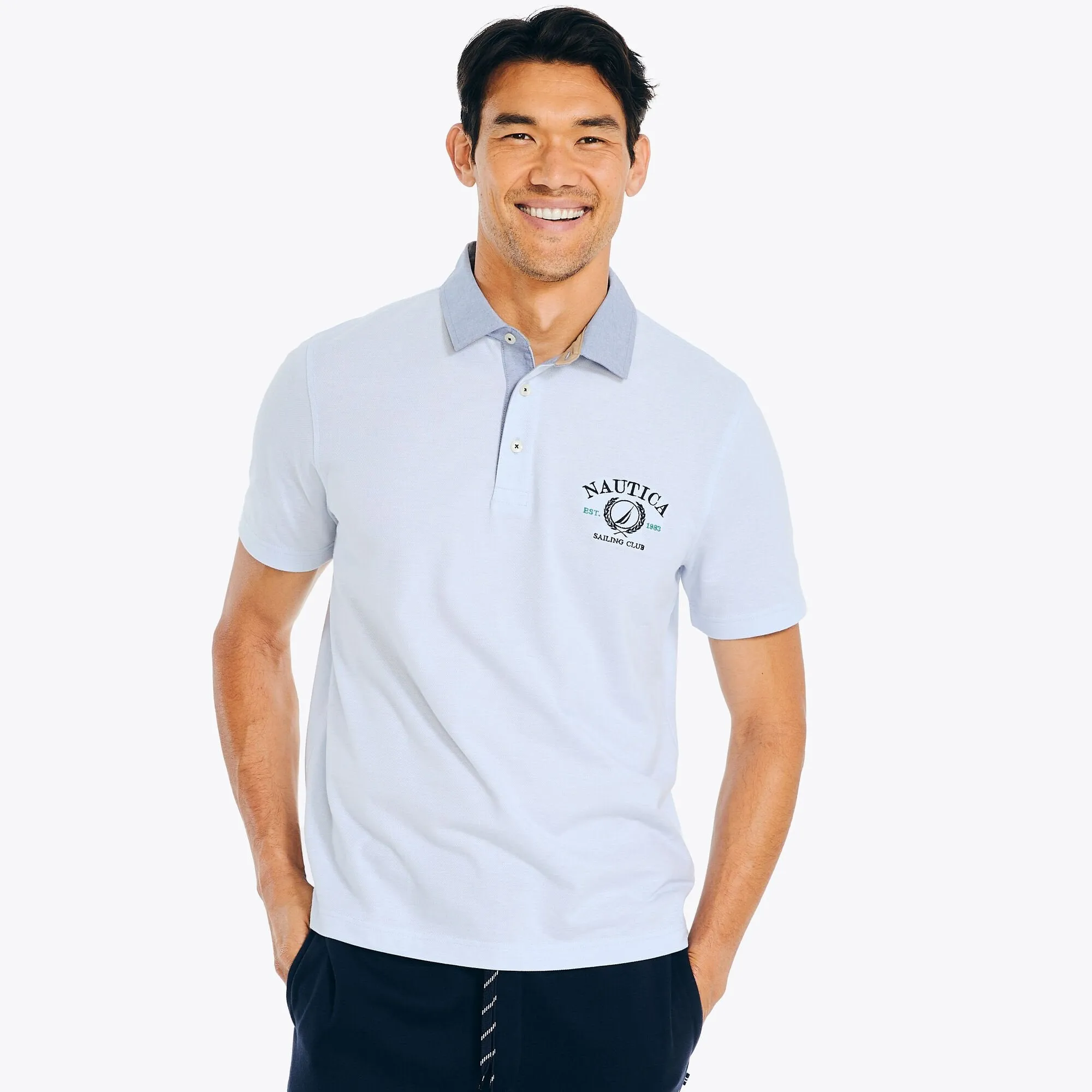 Nautica Mens Classic Fit Oxford Polo