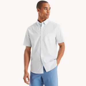 Nautica Mens Classic Fit Wrinkle-Resistant Striped Short-Sleeve Shirt