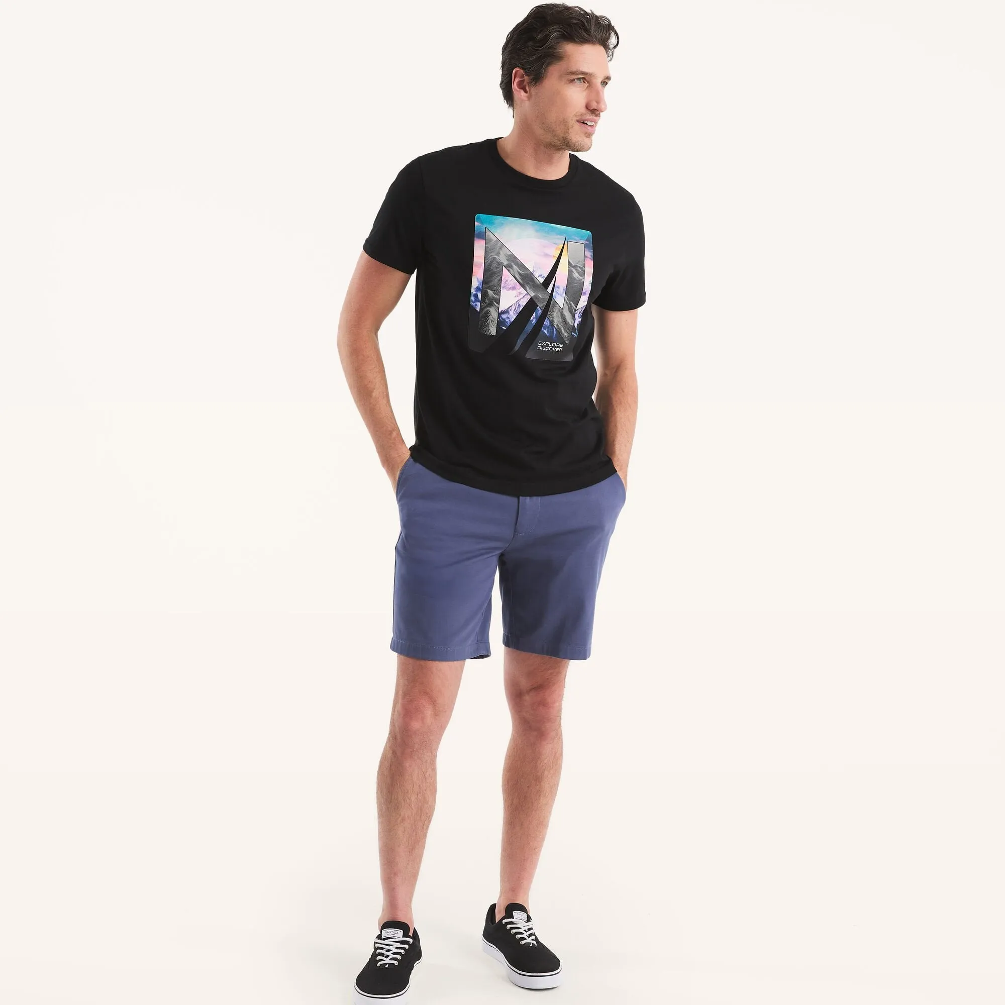 Nautica Mens Explore Discover Graphic T-Shirt