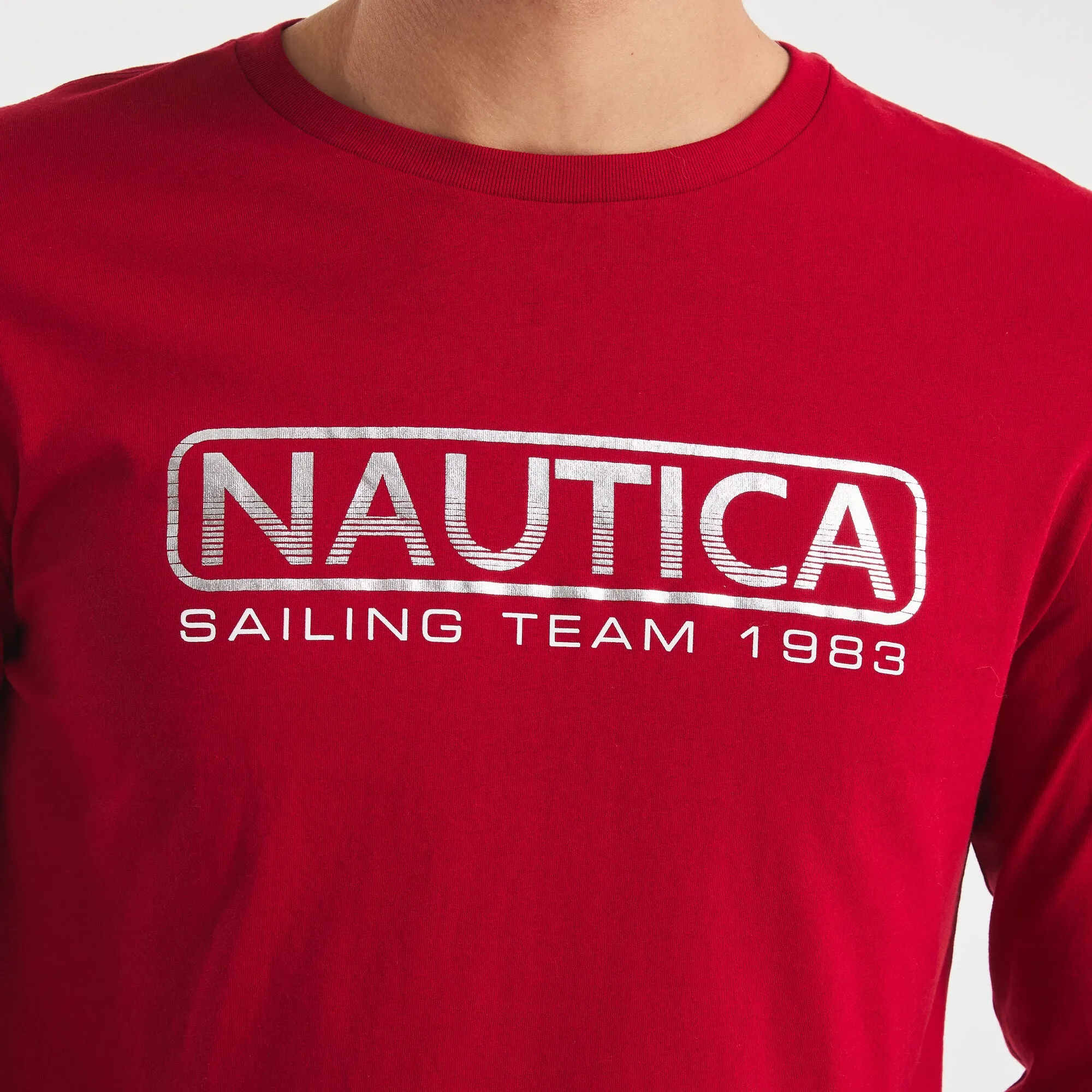 Nautica Mens Graphic Long-Sleeve T-Shirt