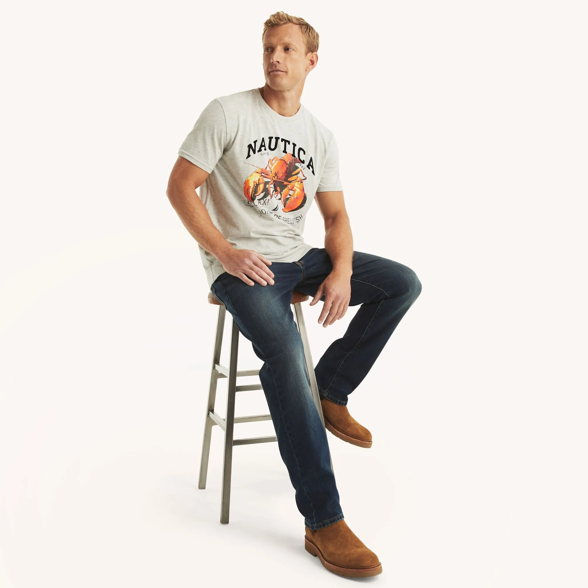 Nautica Mens Lobster Graphic T-Shirt