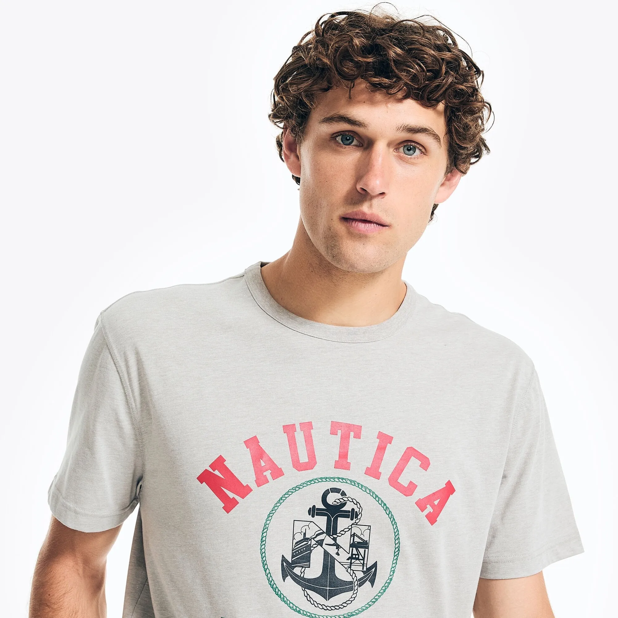 Nautica Mens Logo Graphic T-Shirt Pajama Pant Set