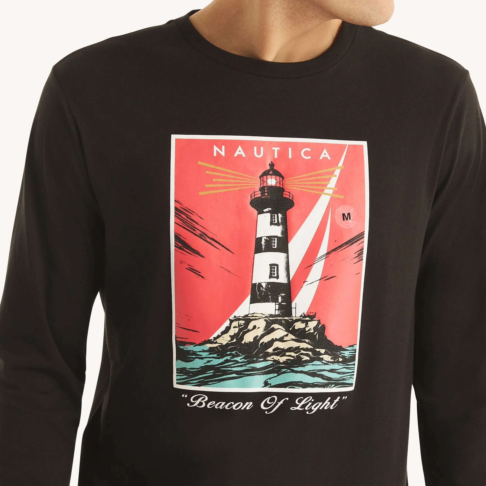 Nautica Mens Long-Sleeve Graphic T-Shirt