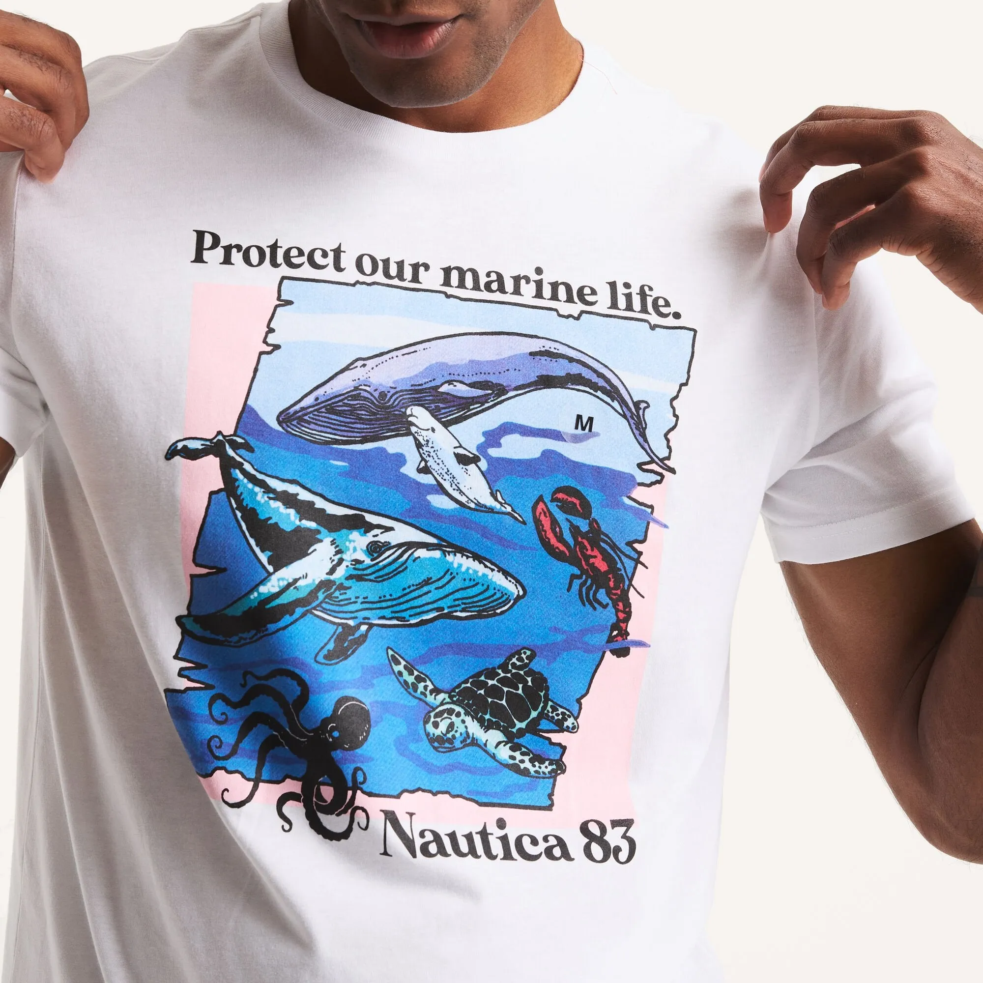 Nautica Mens Marine Life Graphic T-Shirt