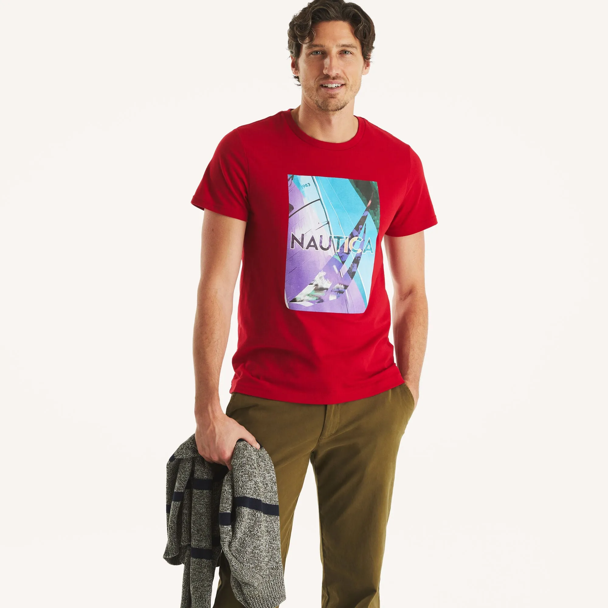 Nautica Mens Modern Sailing Graphic T-Shirt