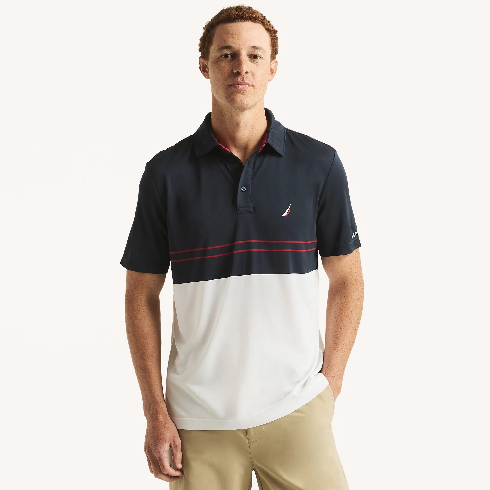 Nautica Mens Navtech Classic Fit Polo