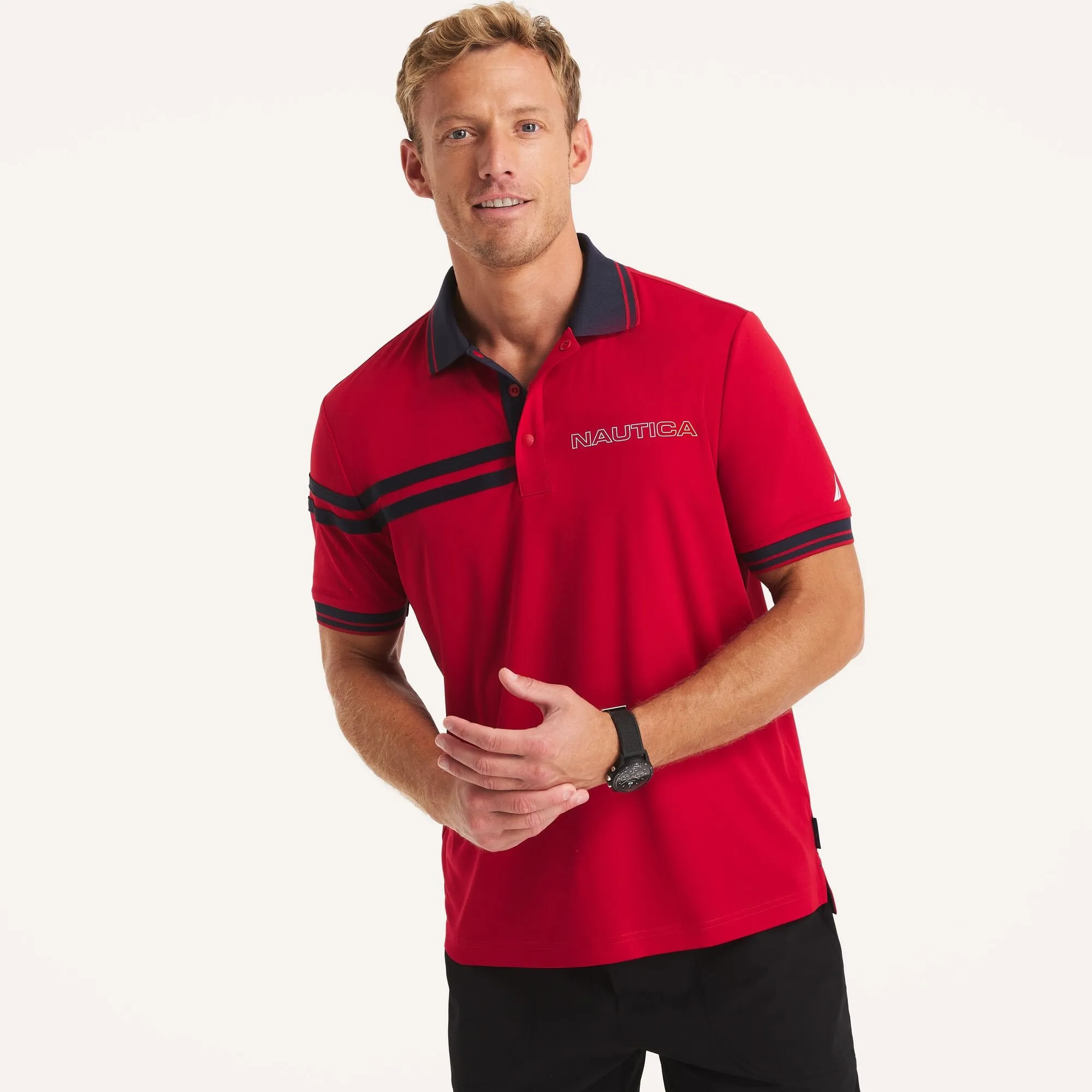 Nautica Mens Navtech Classic Fit Polo