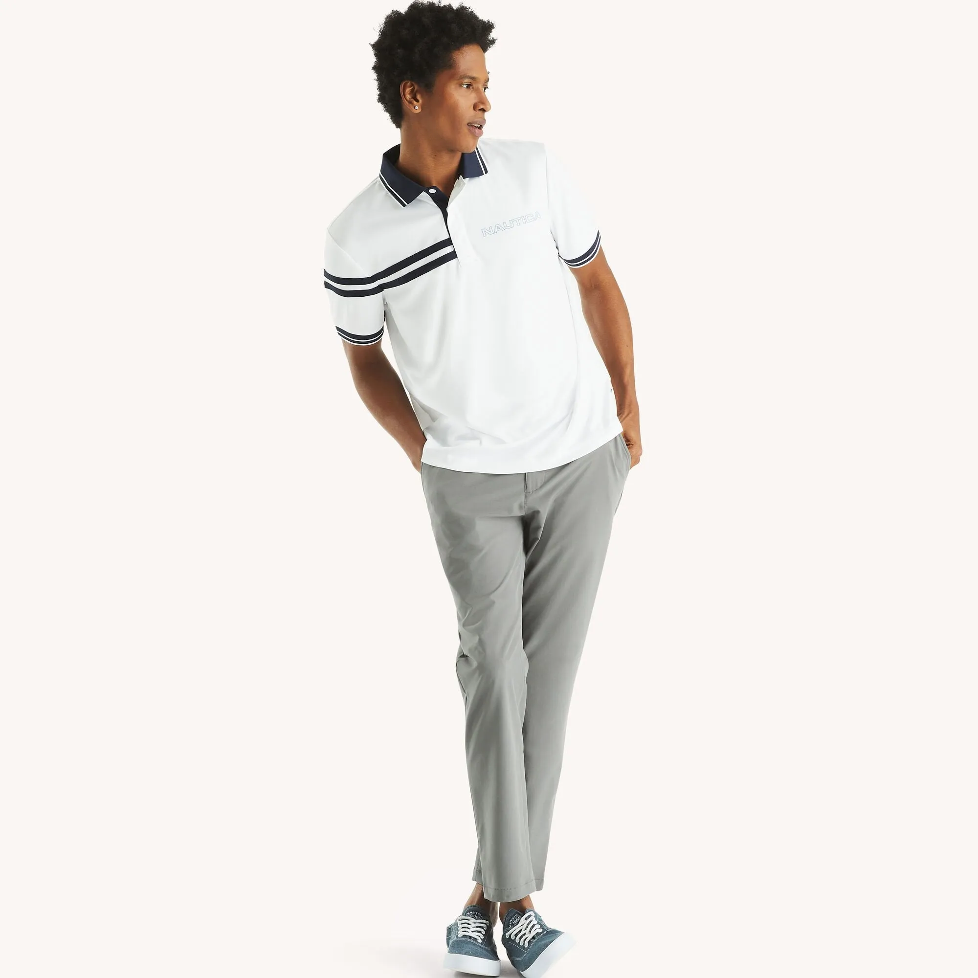 Nautica Mens Navtech Classic Fit Polo