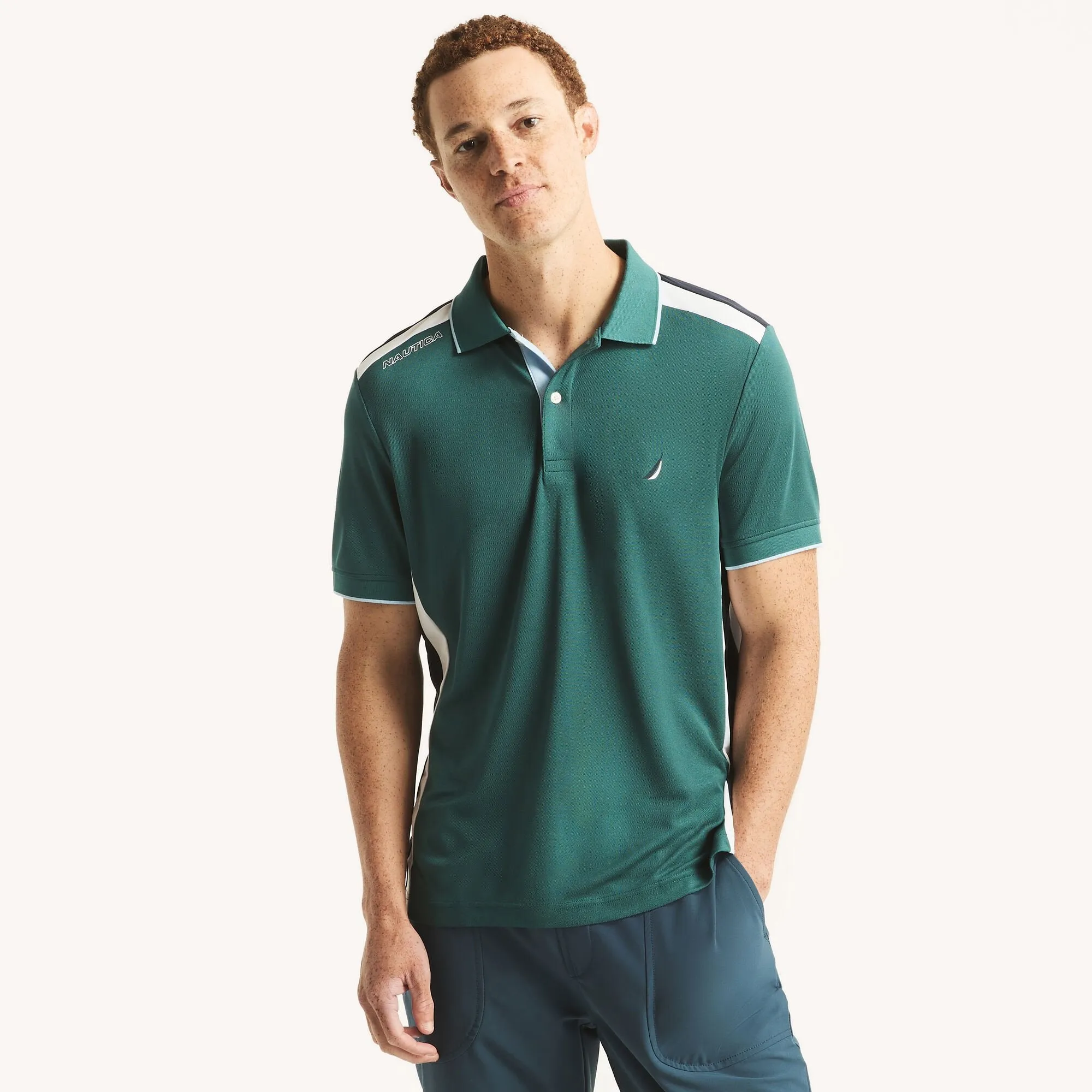 Nautica Mens Navtech Classic Fit Polo