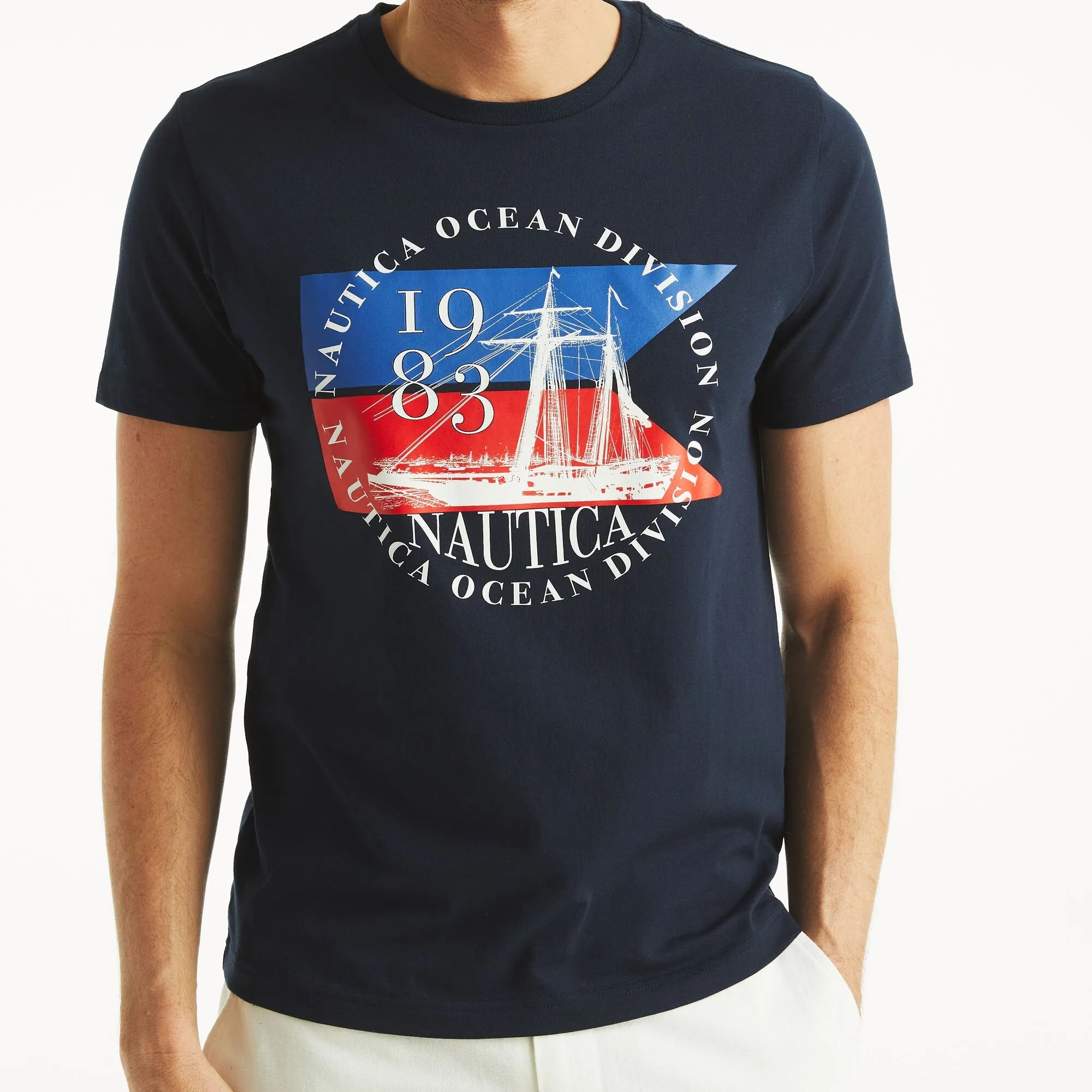 Nautica Mens Ocean Division Graphic T-Shirt
