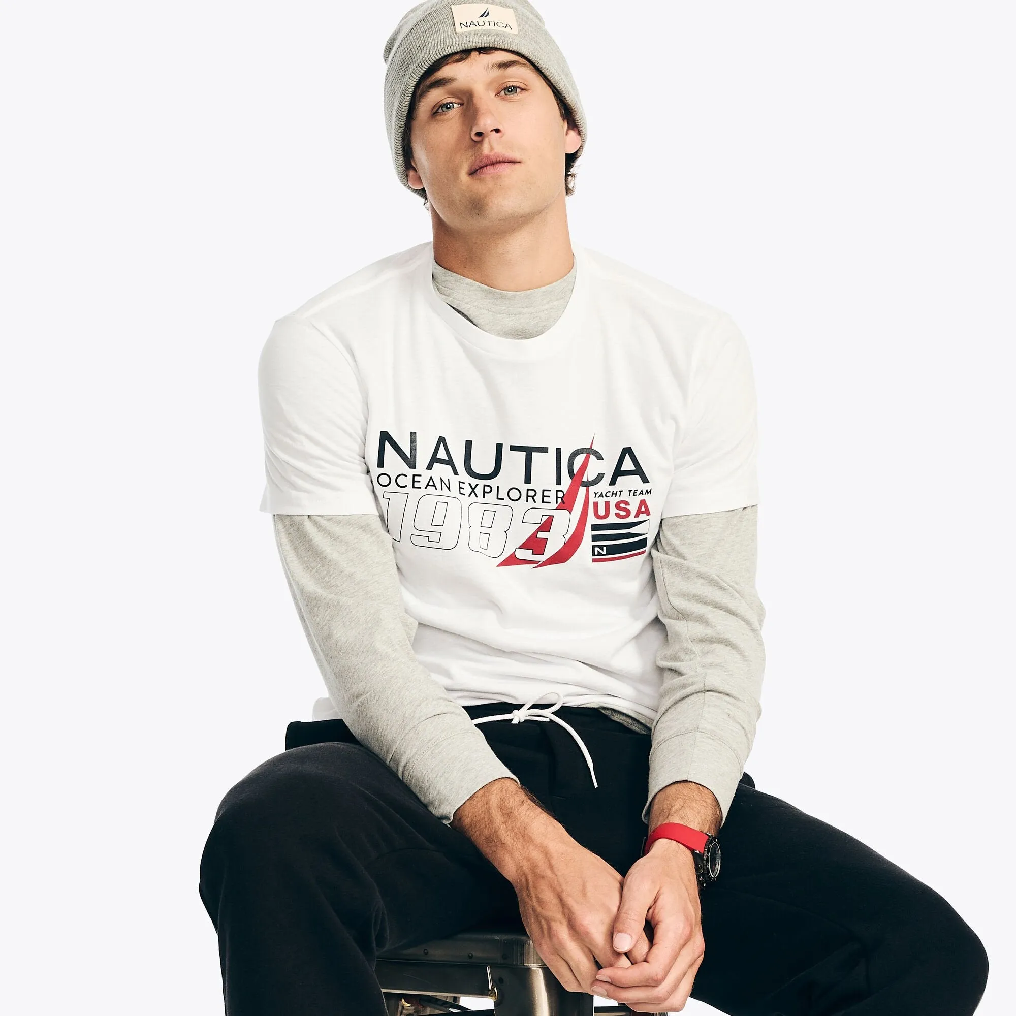 Nautica Mens Ocean Explorer Graphic T-Shirt