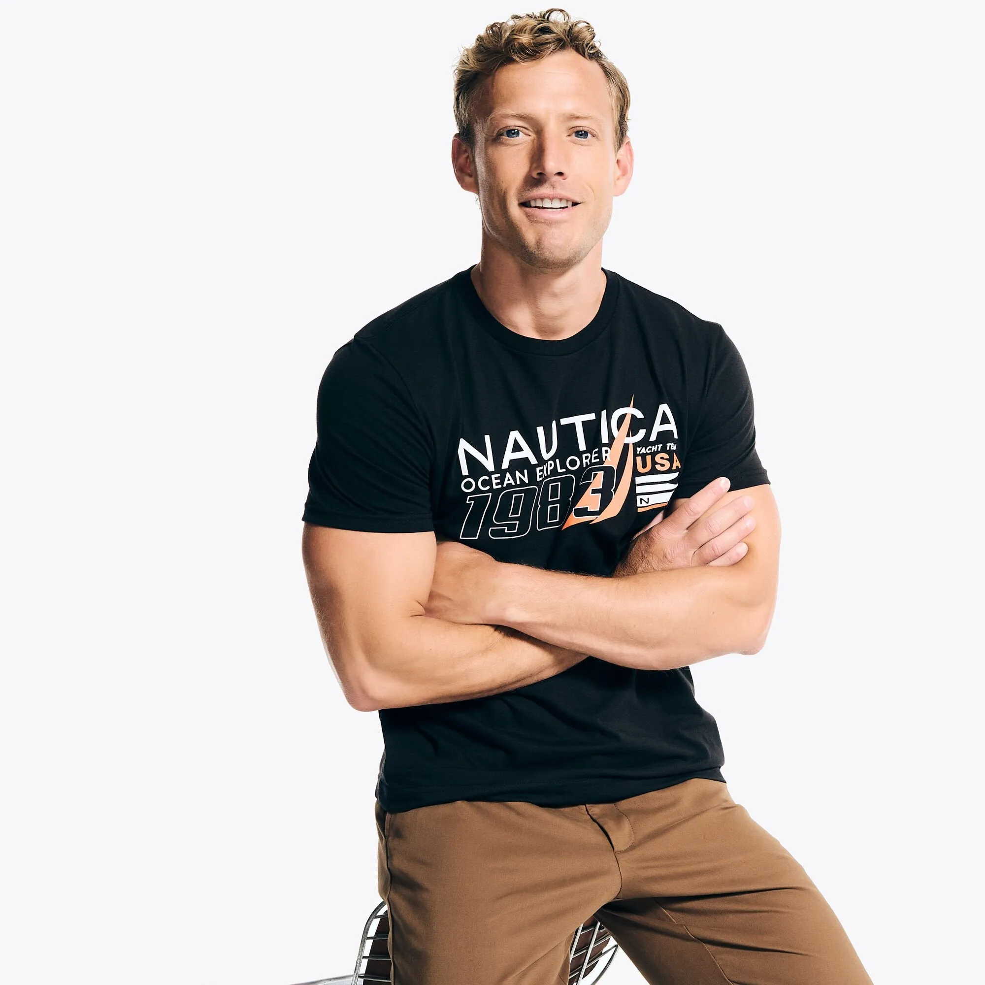 Nautica Mens Ocean Explorer Graphic T-Shirt