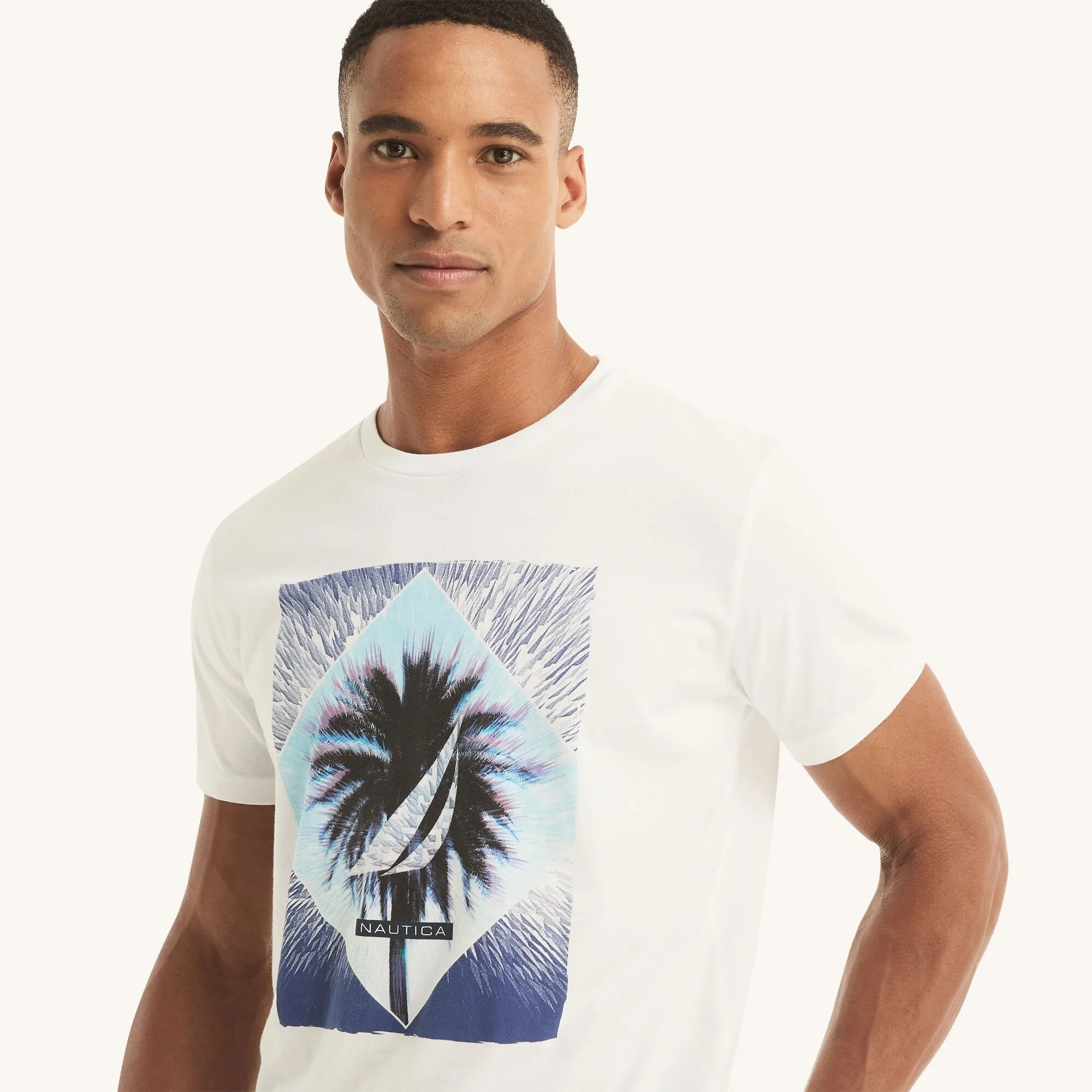 Nautica Mens Palm Trees Graphic T-Shirt