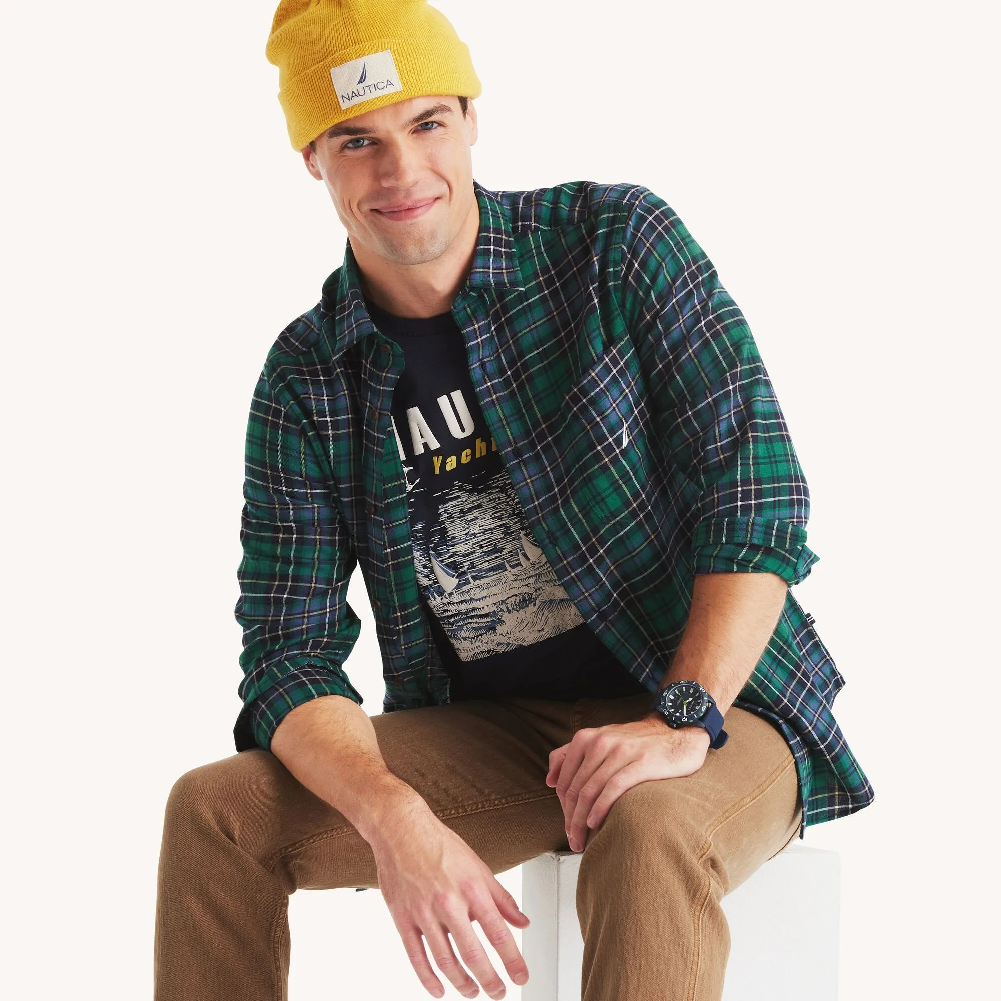 Nautica Mens Plaid Shirt