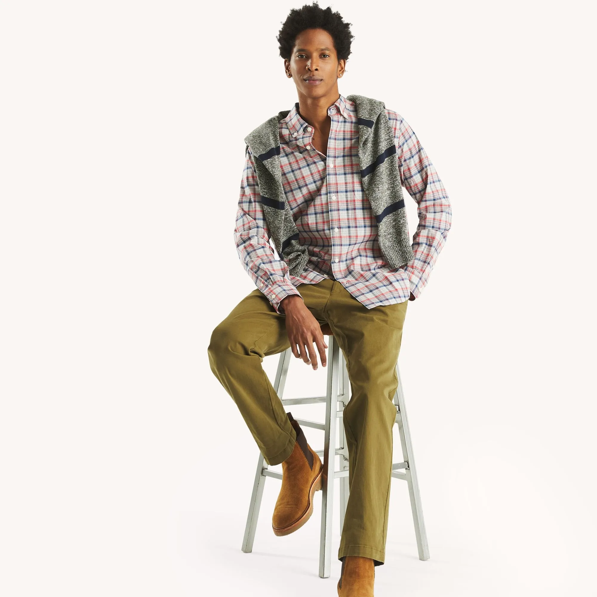 Nautica Mens Plaid Shirt
