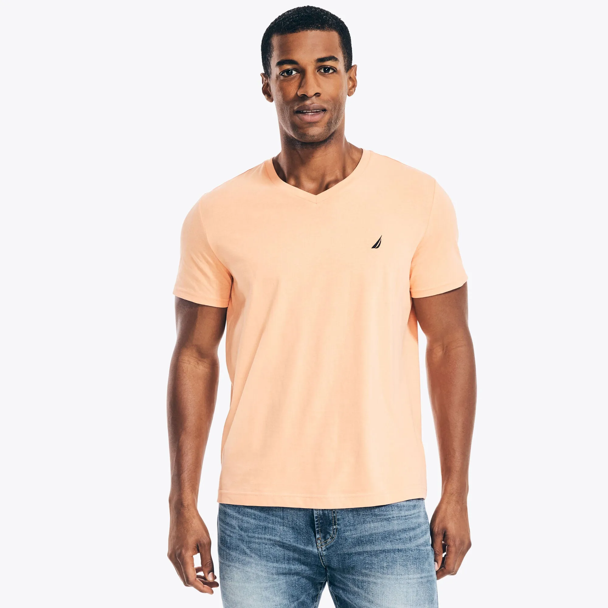 Nautica Mens Premium Cotton V-Neck T-Shirt