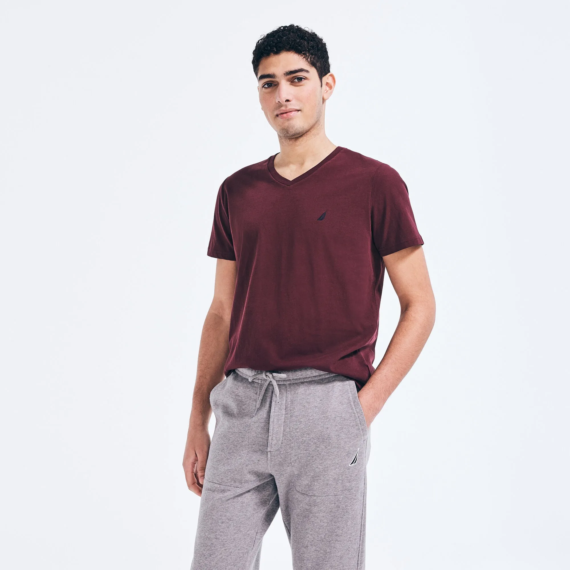 Nautica Mens Premium Cotton V-Neck T-Shirt