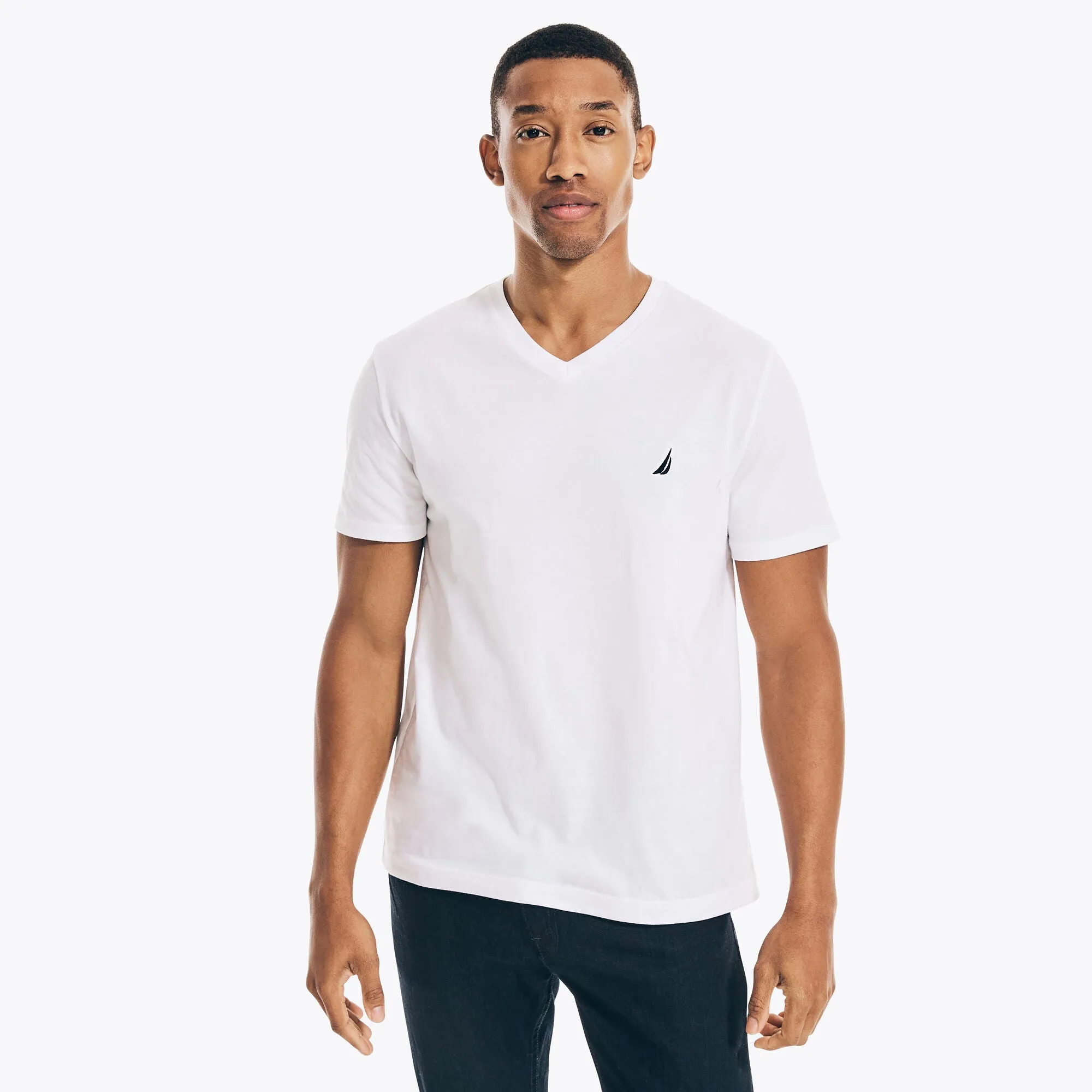 Nautica Mens Premium Cotton V-Neck T-Shirt