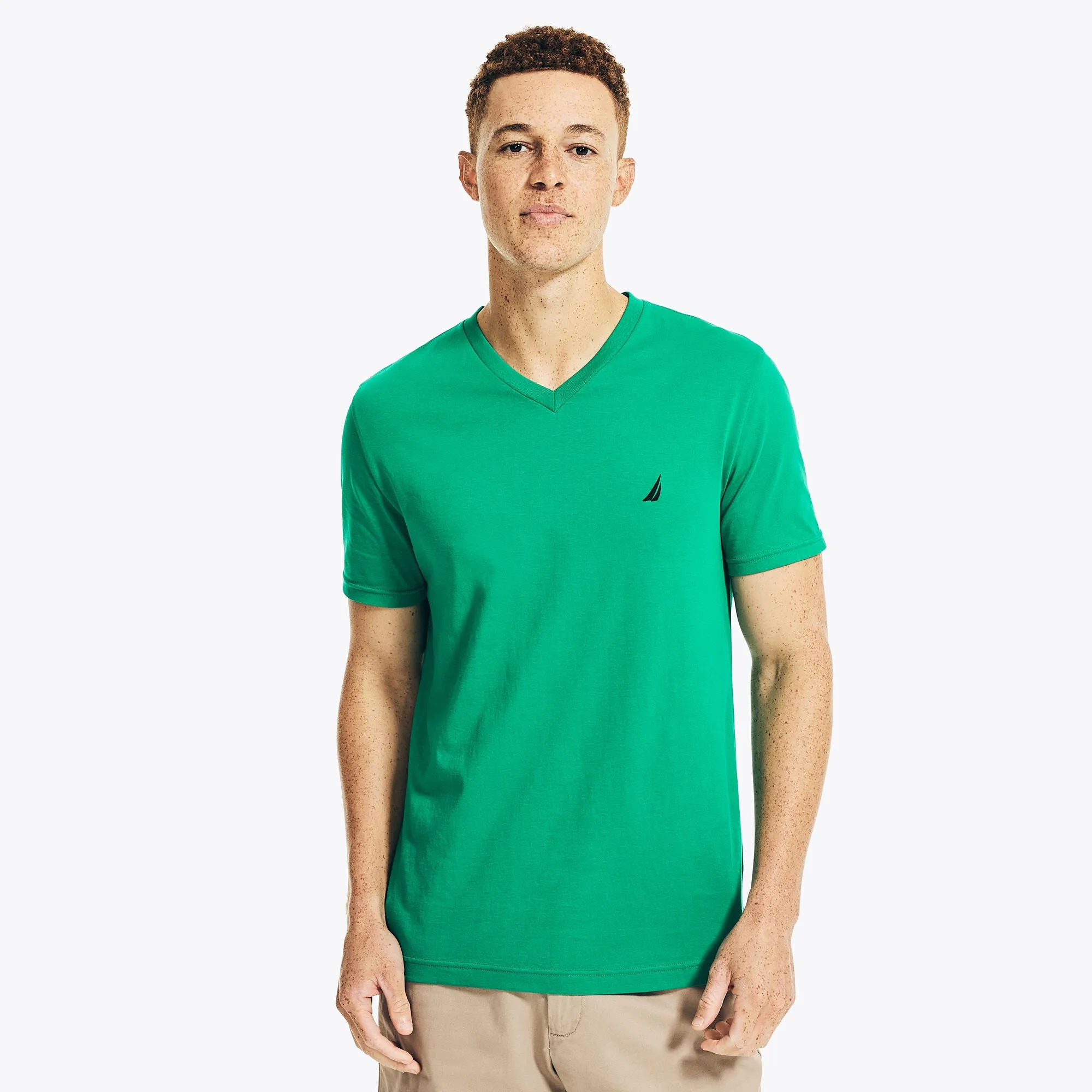 Nautica Mens Premium Cotton V-Neck T-Shirt