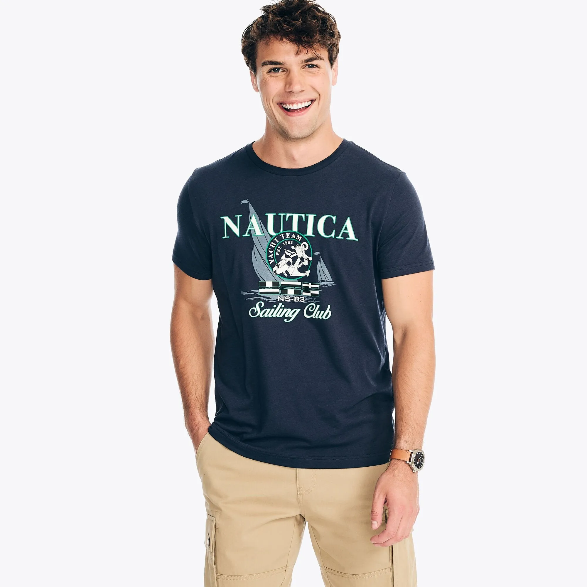Nautica Mens Sailing Club Graphic T-Shirt