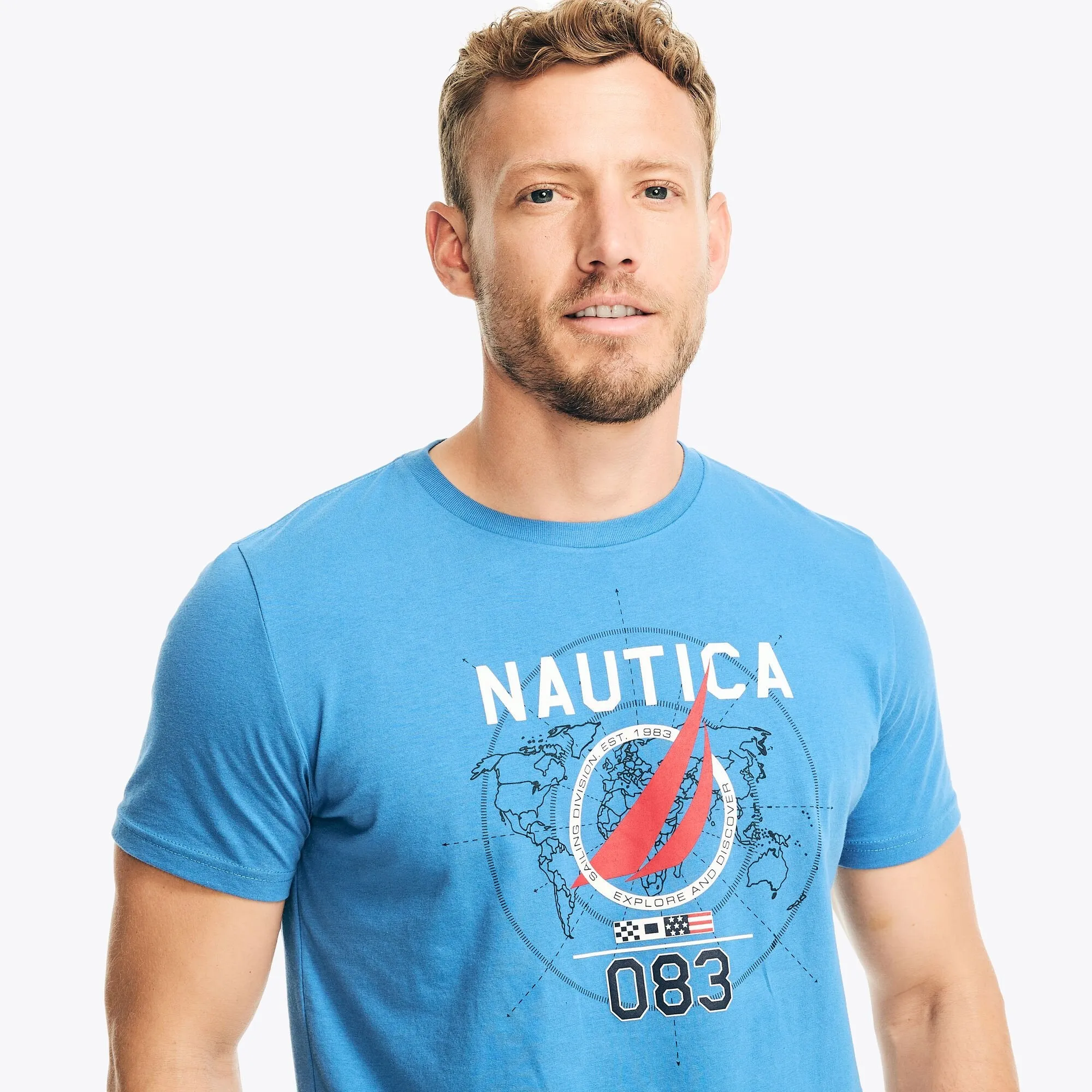 Nautica Mens Sailing Division Graphic T-Shirt