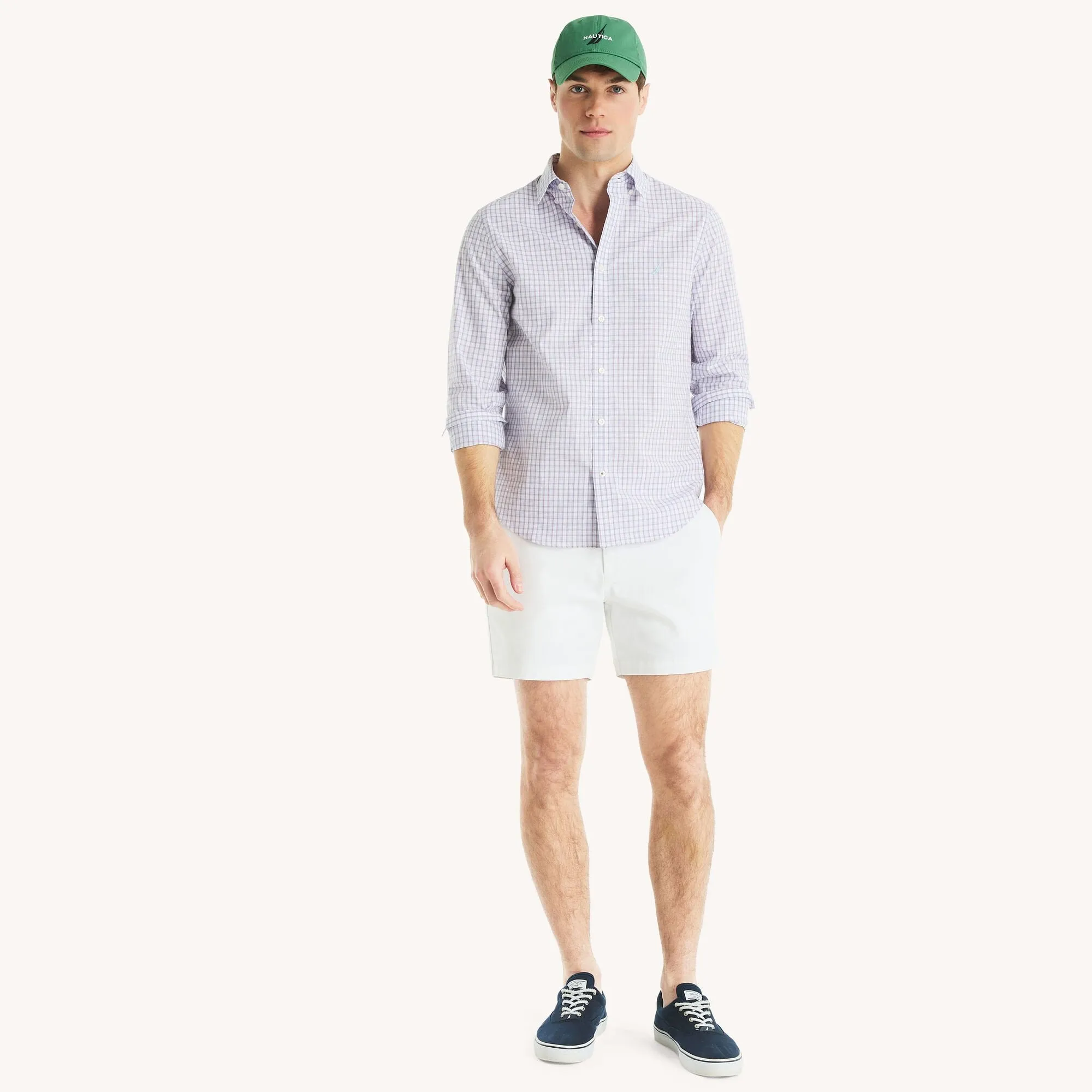 Nautica Mens Slim Fit Wrinkle-Resistant Plaid Shirt