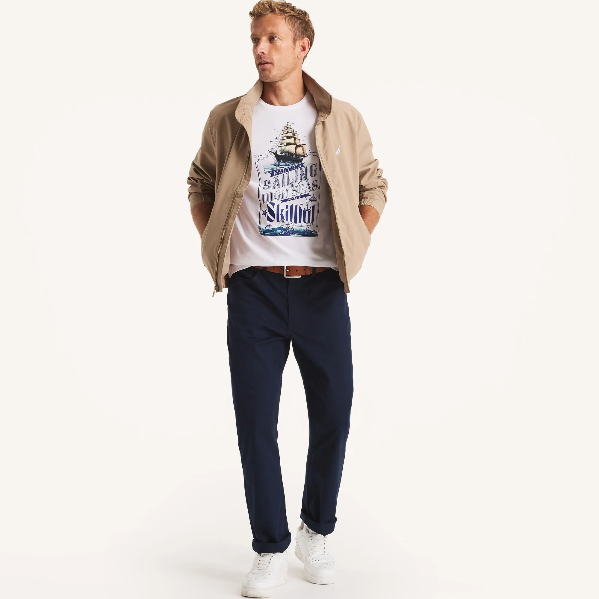 Nautica Mens Smooth Sailing Graphic T-Shirt
