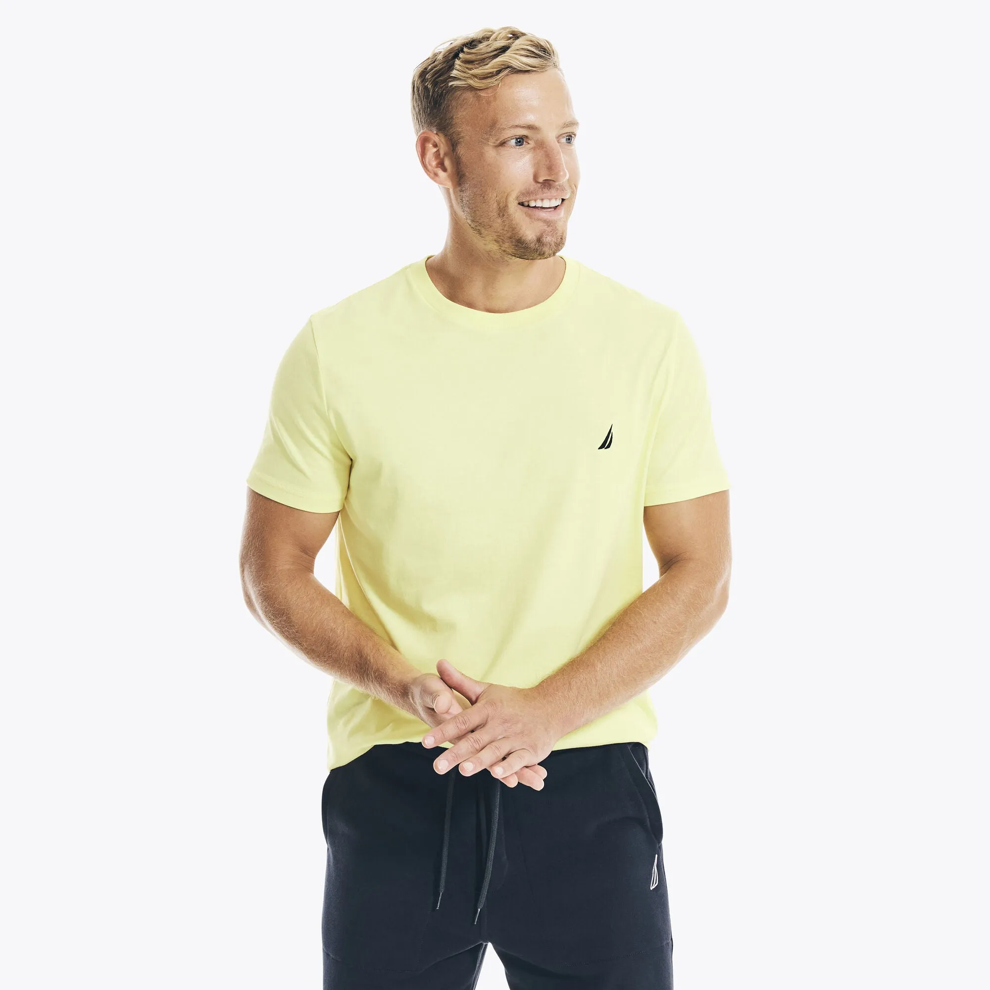 Nautica Mens Solid Crewneck T-Shirt