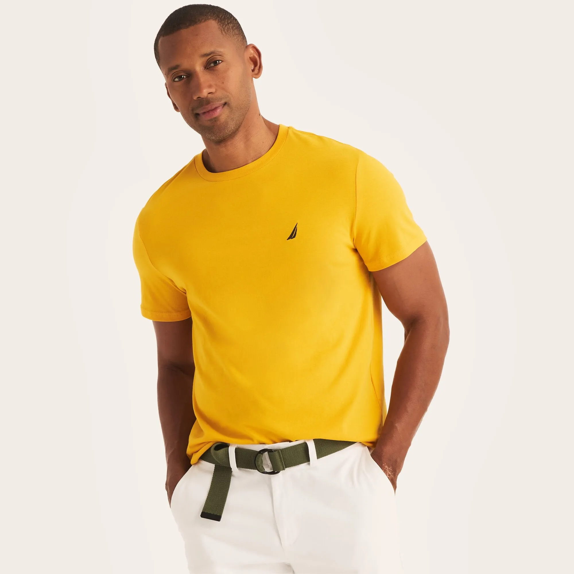 Nautica Mens Solid Crewneck T-Shirt