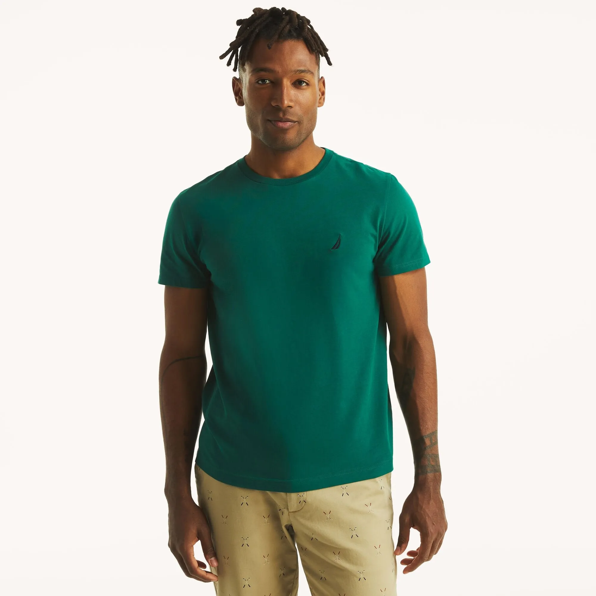 Nautica Mens Solid Crewneck T-Shirt