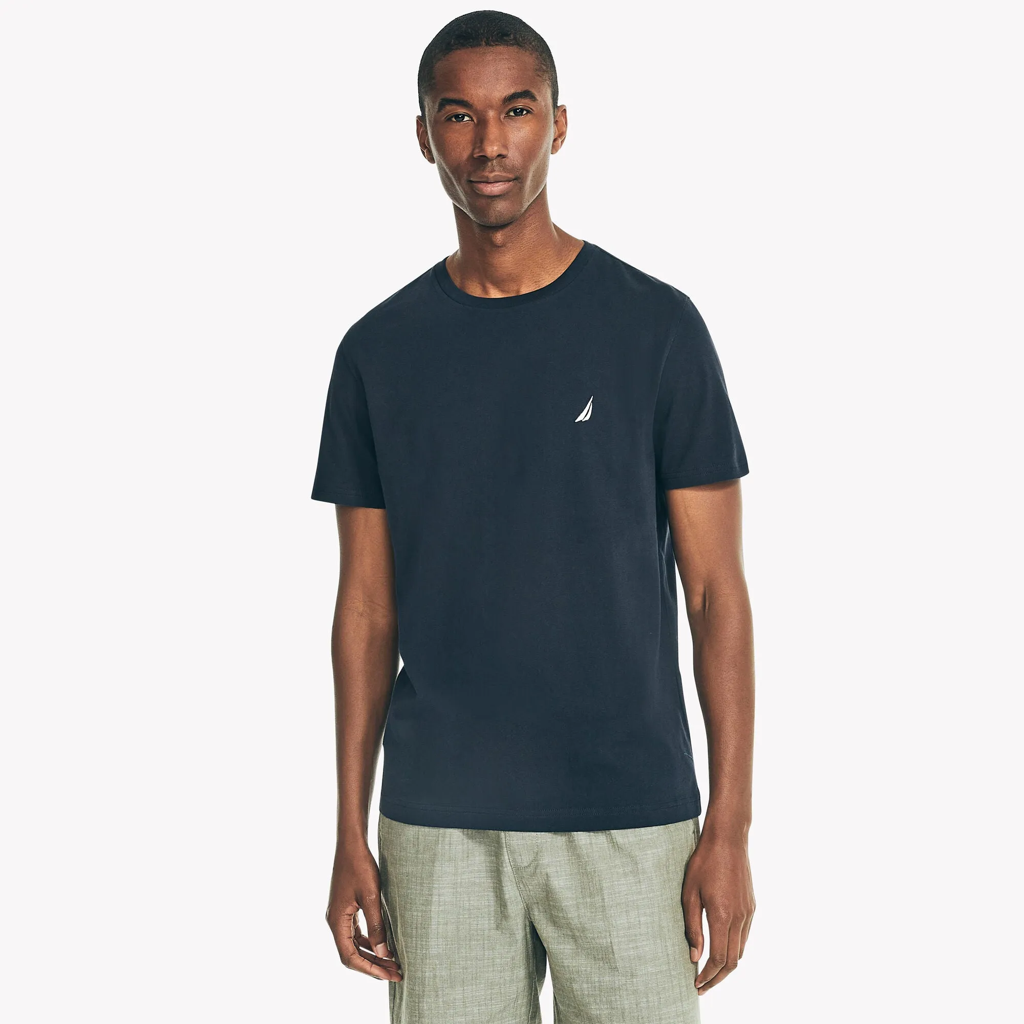Nautica Mens Solid Crewneck T-Shirt