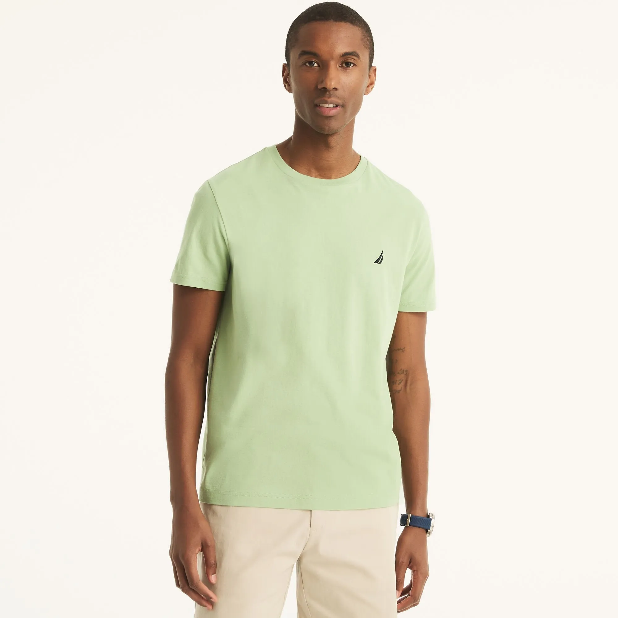 Nautica Mens Solid Crewneck T-Shirt