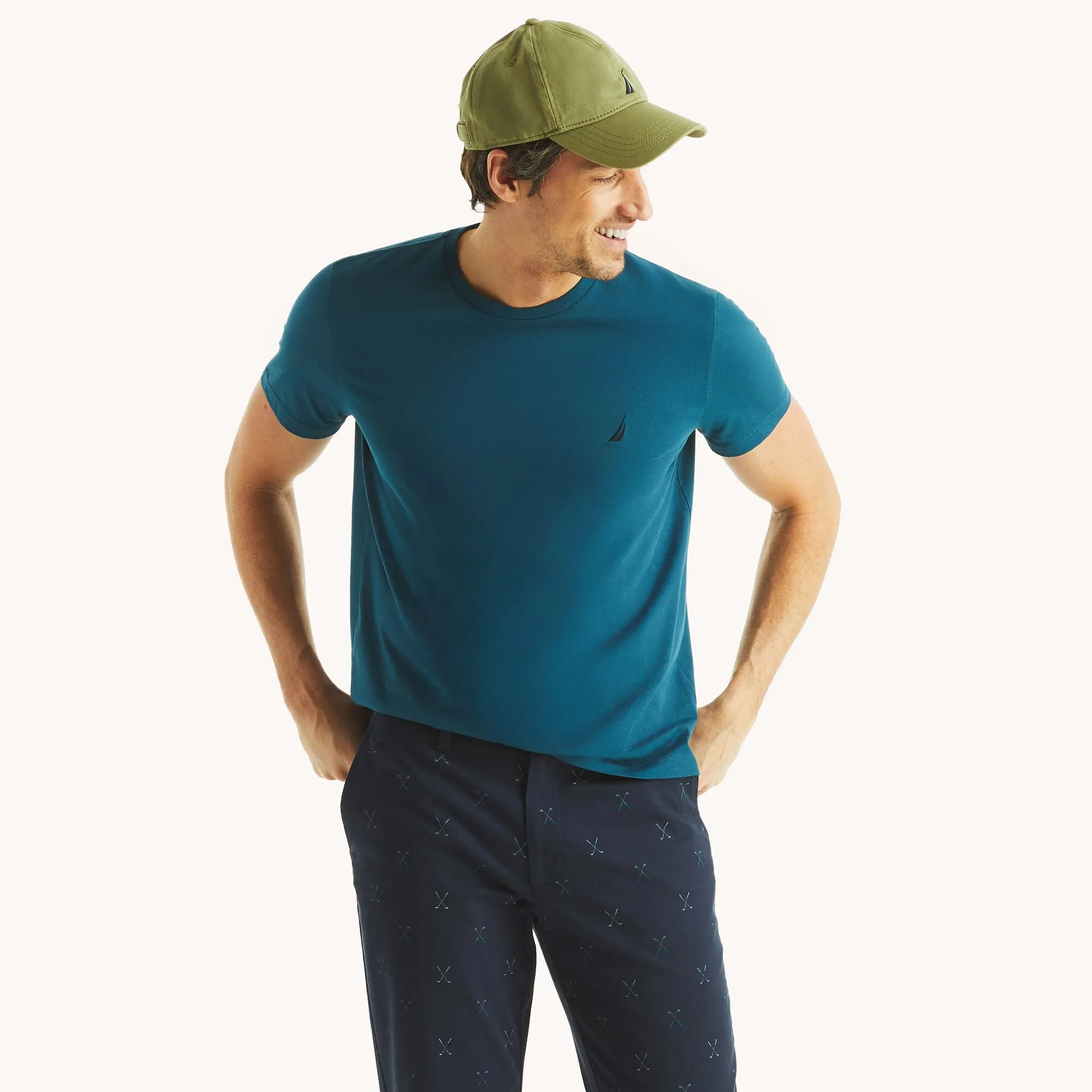 Nautica Mens Solid Crewneck T-Shirt