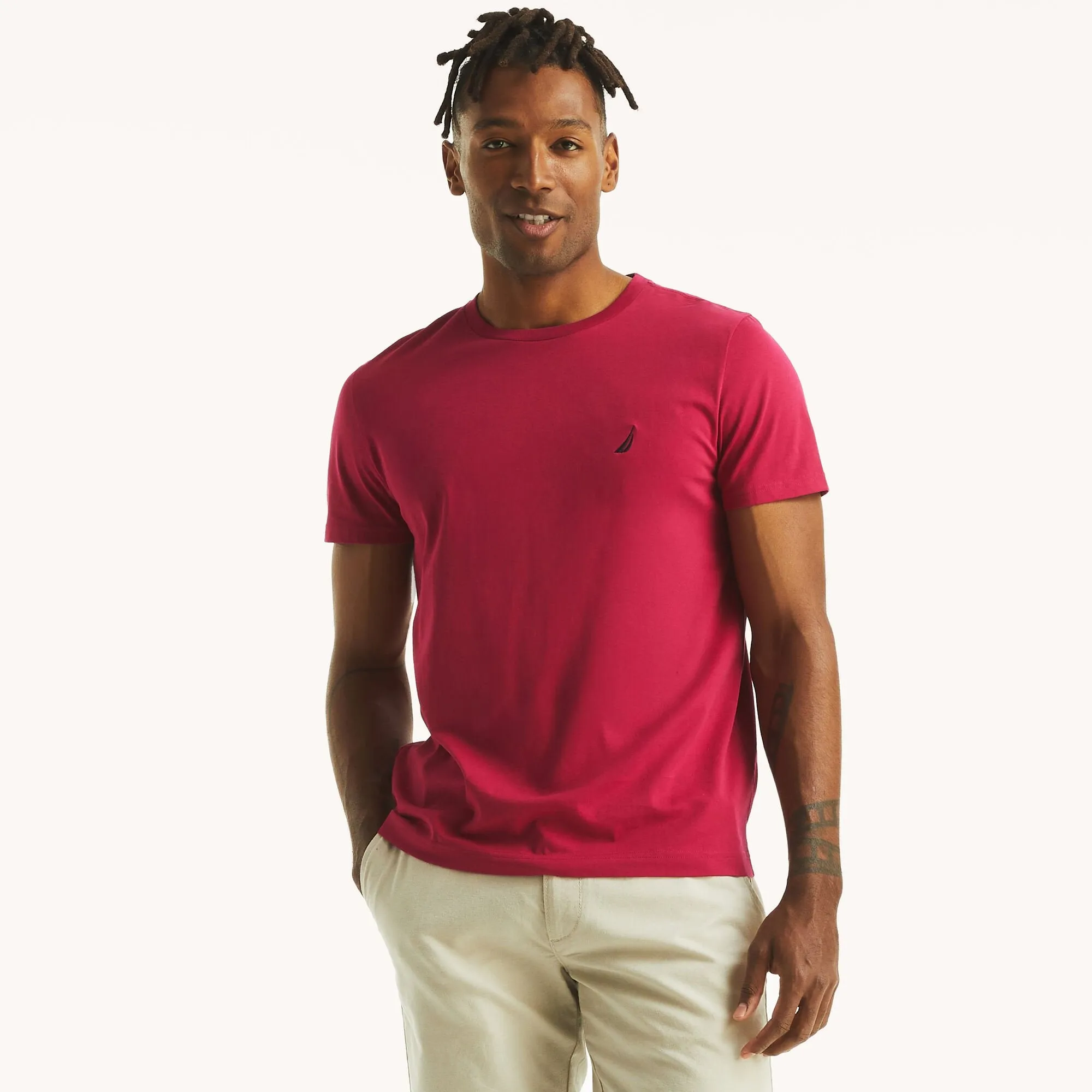 Nautica Mens Solid Crewneck T-Shirt