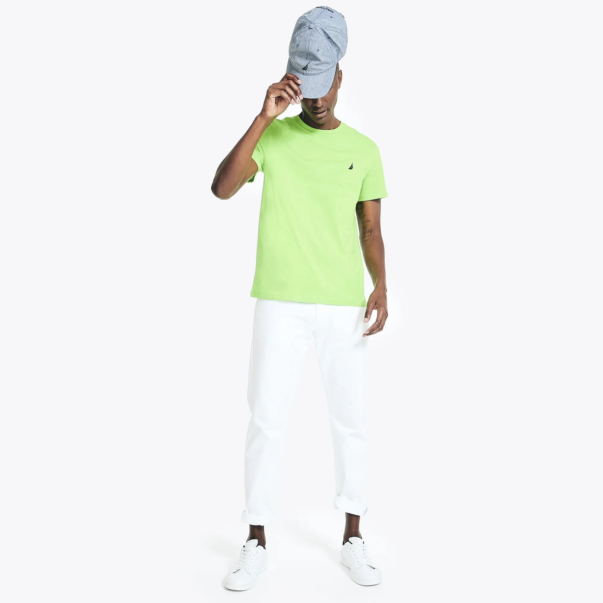 Nautica Mens Solid Crewneck T-Shirt