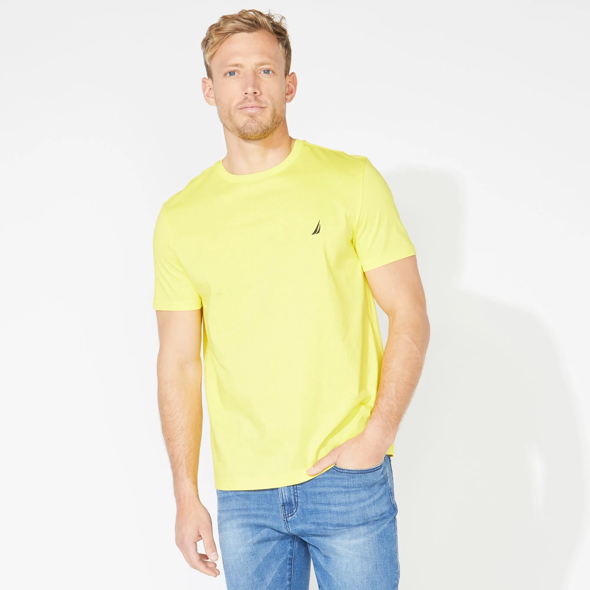 Nautica Mens Solid Crewneck T-Shirt