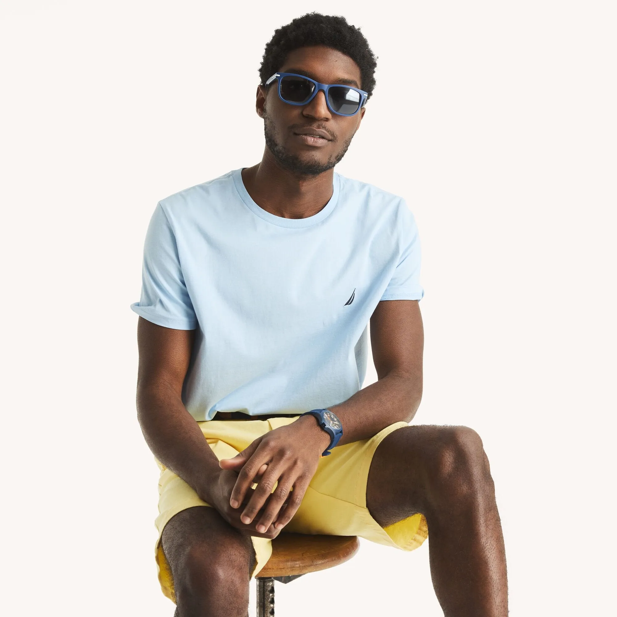 Nautica Mens Solid Crewneck T-Shirt