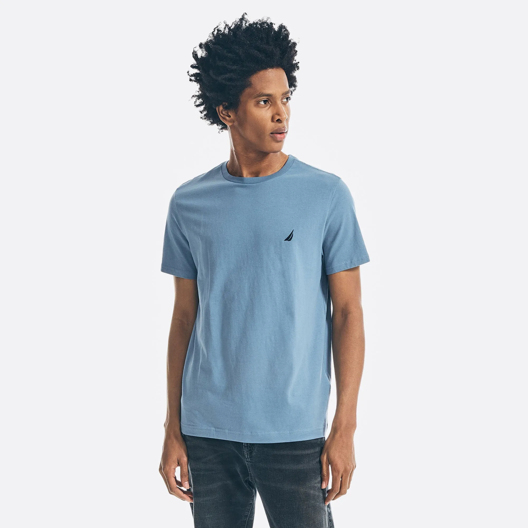 Nautica Mens Solid Crewneck T-Shirt