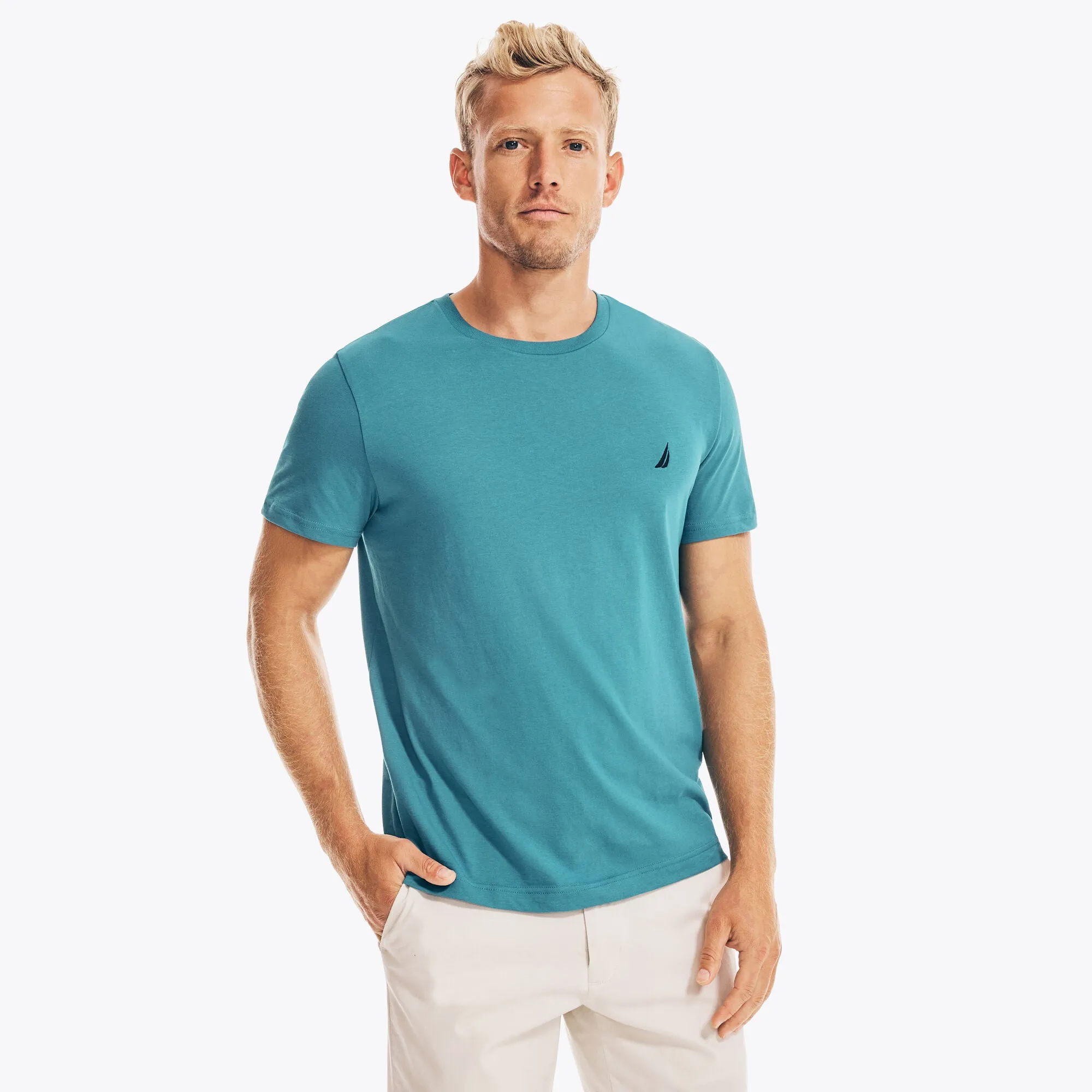 Nautica Mens Solid Crewneck T-Shirt