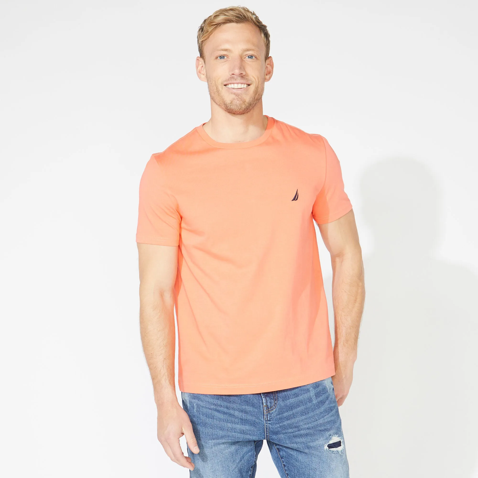 Nautica Mens Solid Crewneck T-Shirt