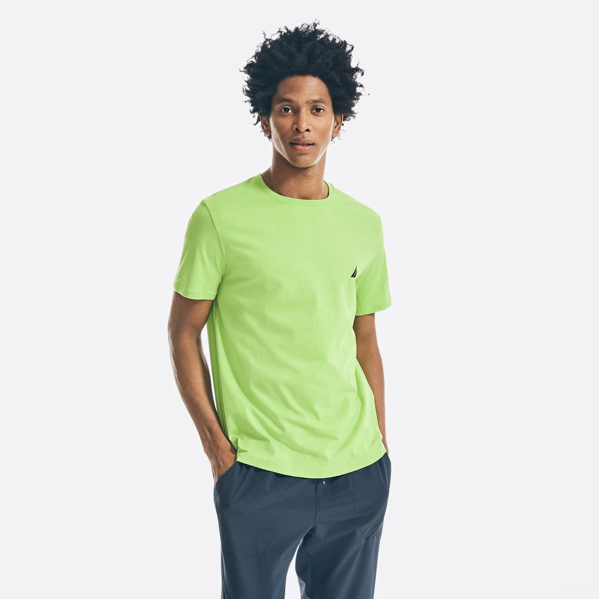 Nautica Mens Solid Crewneck T-Shirt